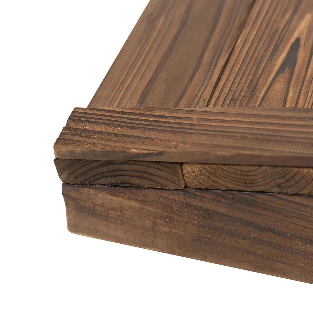 Outsunny 3.3ft Wooden Garden Bridge Arc Footbridge with Half-Wheel Style Railings & Solid Fir Construction, Stained Wood Outsunny