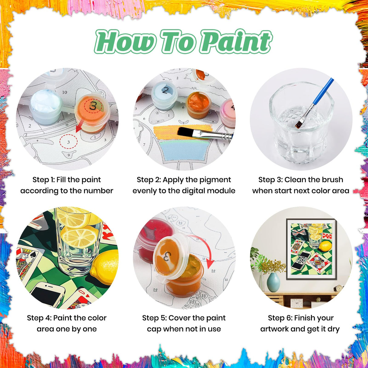 KEYIFA Paint by Numbers Kits for Adults, Playing Cards Paint by Number, DIY Oil Digital Painting Wine Glass, Easy Acrylic Painting Kit Canvas, with Brushes, Art Crafts Gifts for Wall Decor 16x20 in KEYIFA