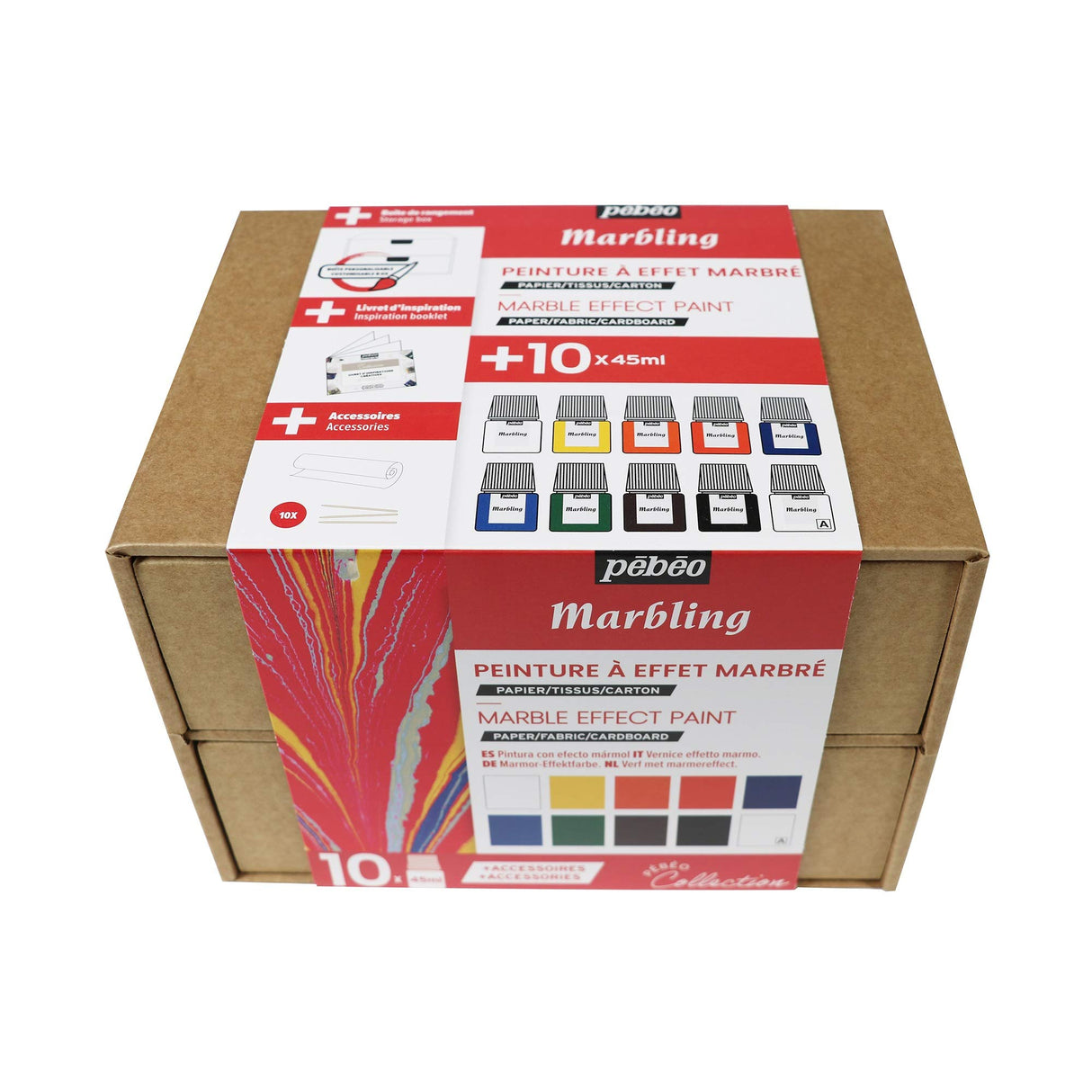 PEBEO MARBLING Collection Set, 45 ml (Pack of 10) PEBEO