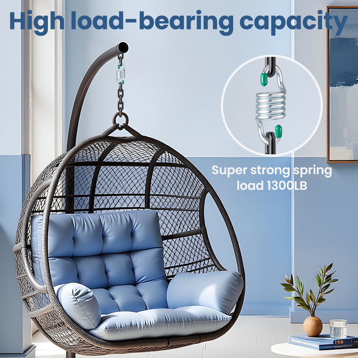 Heavy Duty Hammock Hanging Kit, 2 Pack 1300LBS Capacity M8 Spring Hammock Chair for Outdoor Indoor Activity of Porch Swings Hanging Chairs. Aheucndg