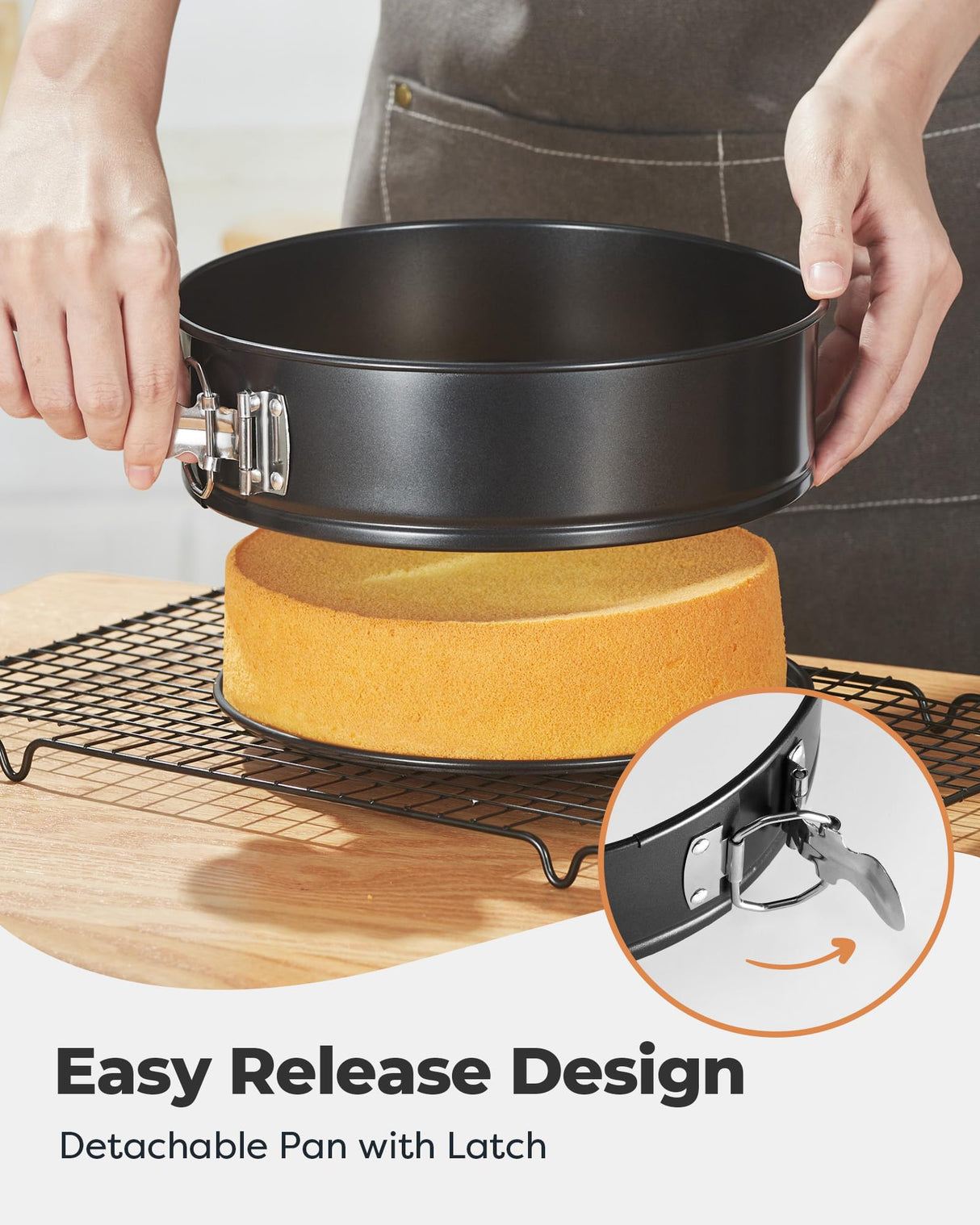 Kootek Cake Pan Set of 3, Nonstick Springform Pans with Removable Bottom, 4, 7, 9 Inch Round Cheesecake Baking Pans with 50 Pcs Parchment Paper Liners Kootek