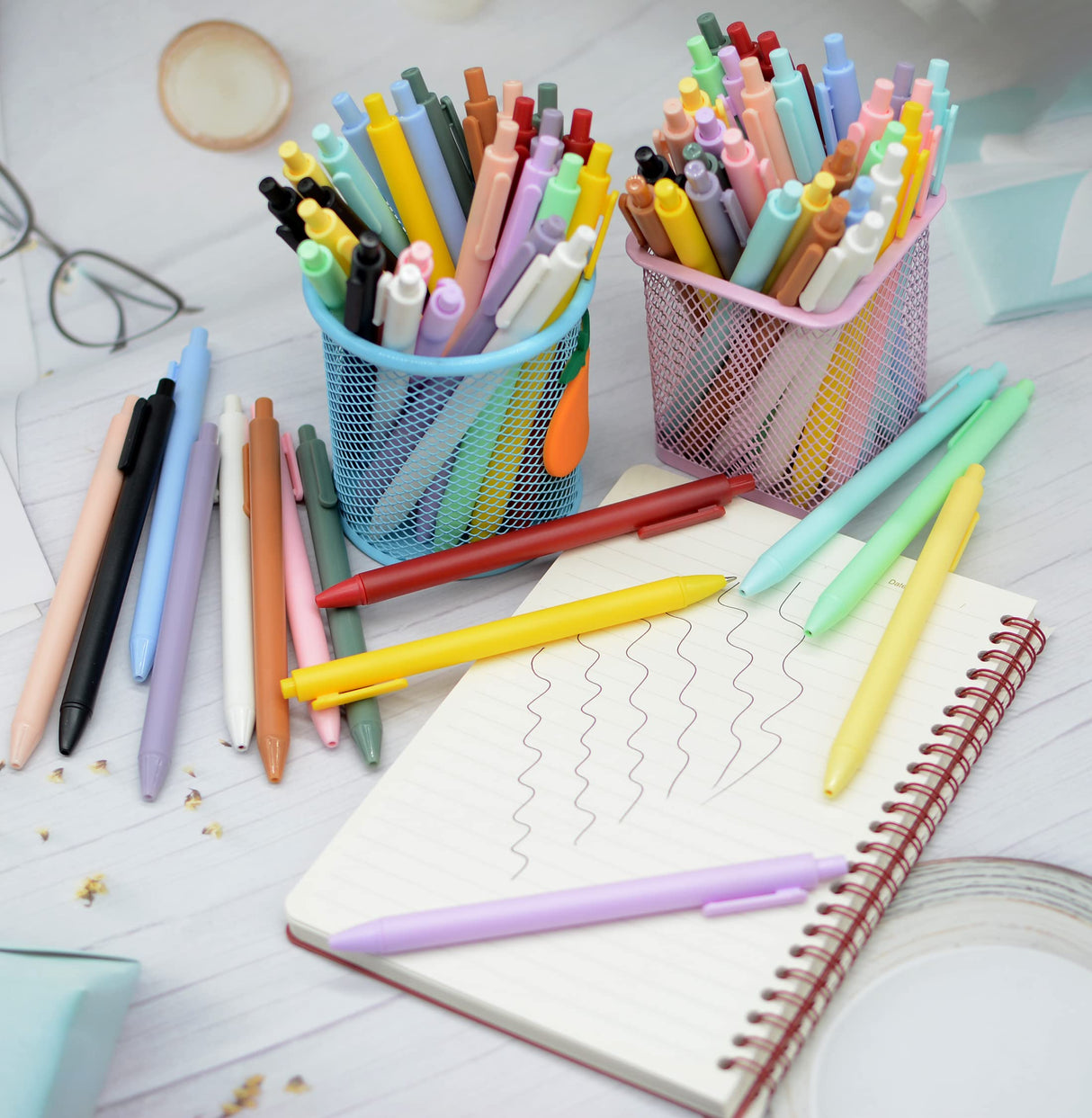 YYaaloa 70pcs Cute Pens Black Gel Ink Pens Retractable 0.5mm Gel Pens Bullet Point Nice Gifts Fun Pens for Kids Girls Boys Women Office School Supplies YYaaloa