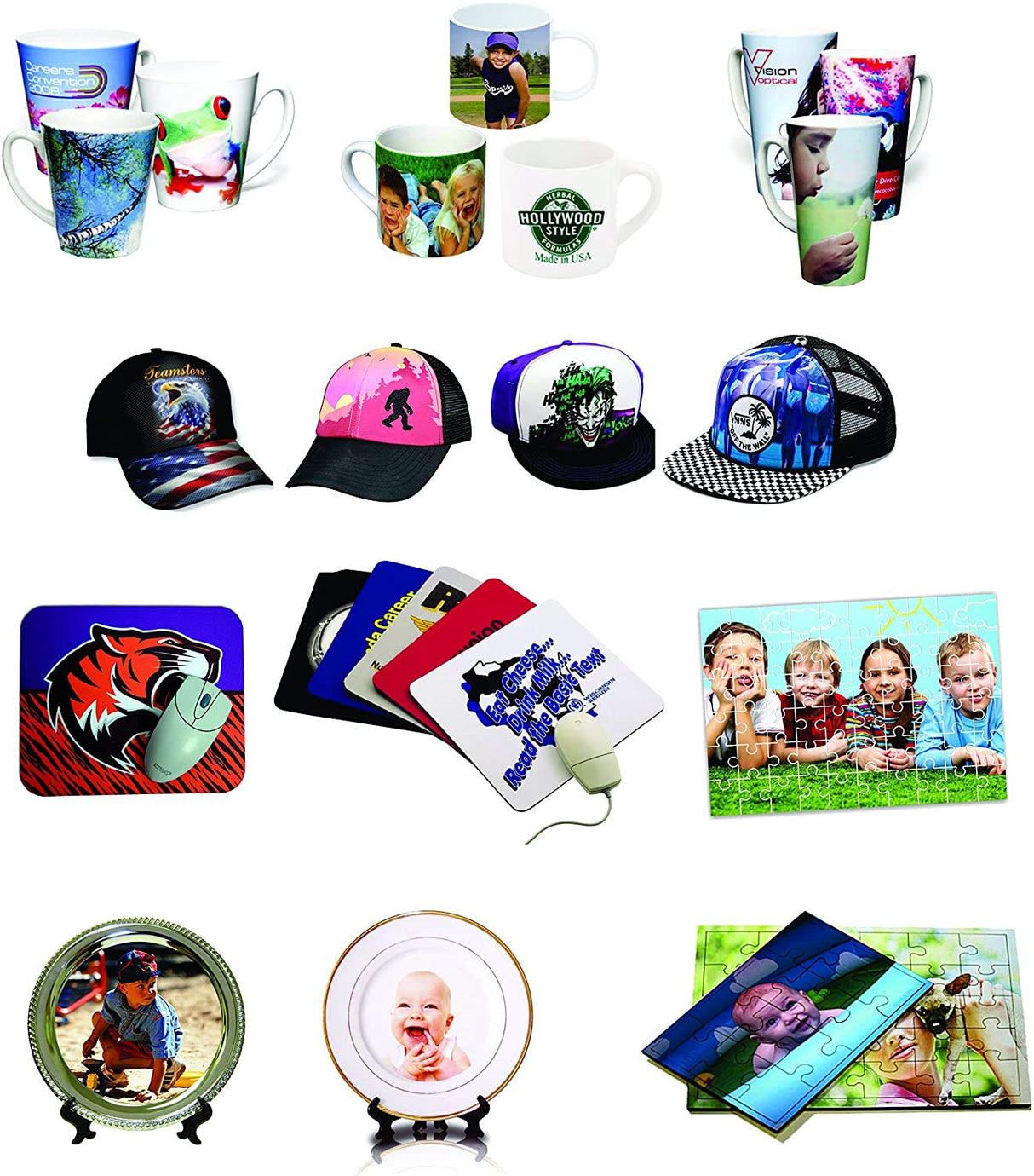 DAVACE Sublimation Printer 15x15in 5in1 Pro Heat Press CISS Blank Materials Combo Kit DAVACE