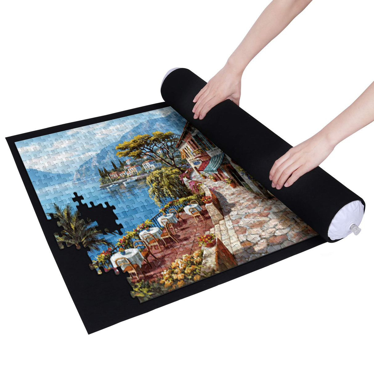 Becko US Puzzle Mat Roll Up Puzzle Mats for Jigsaw Puzzles Puzzle Roll Up Mat Puzzle Board Puzzle Keeper Puzzle Storage with Drawstring Storage Bag for Up to 1500 Pieces Becko US