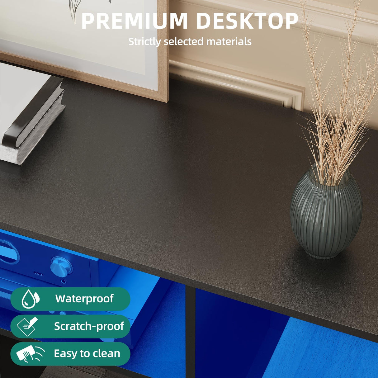 YITAHOME Transformable TV Stand w/String of LED Light, Modern Entertainment Center for 75/70/65/60/55/50/45 inch TVs, Gaming TV Media Consoles, TV Cabinet for Living Room, Black YITAHOME