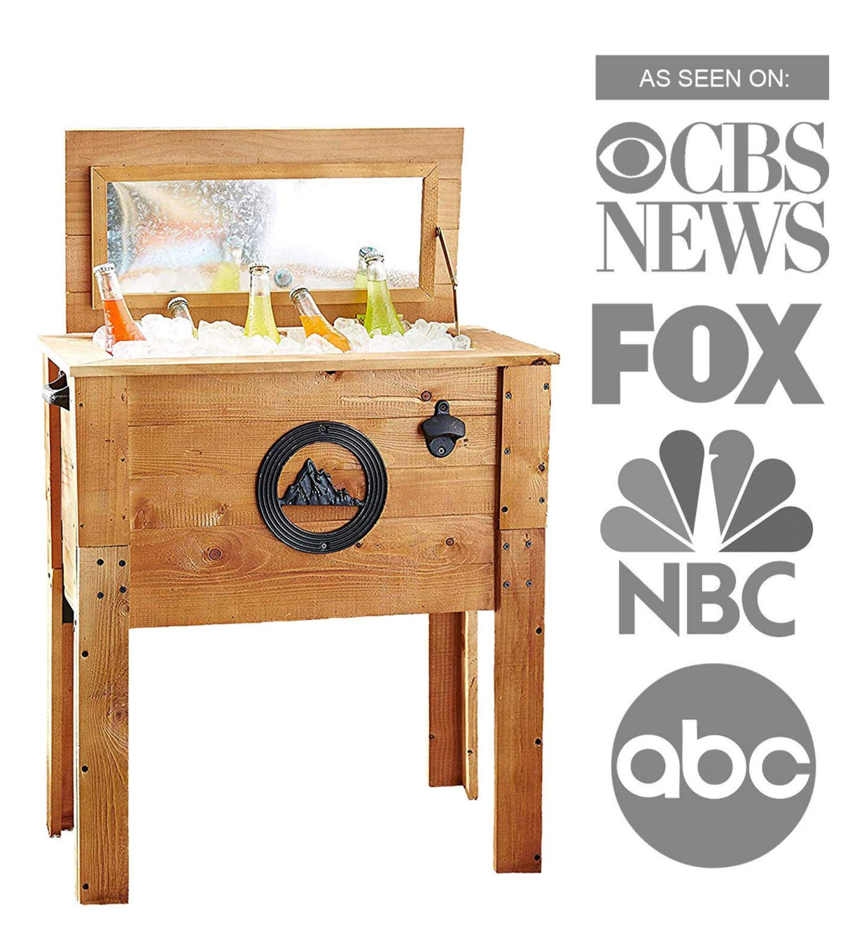 Rustic Outdoor Beverage Cooler for Patio - 45 Qt. - Rustic Brown BACKYARD EXPRESSIONS PATIO · HOME · GARDEN