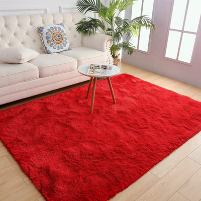 Chicrug Soft Area Rugs for Bedroom Living Room Plush Fluffy Rug 3x5 Feet, Shag Furry Area Rug Carpet Non Shedding for Nursery Children Kids Girls Room Home Decorative,Red