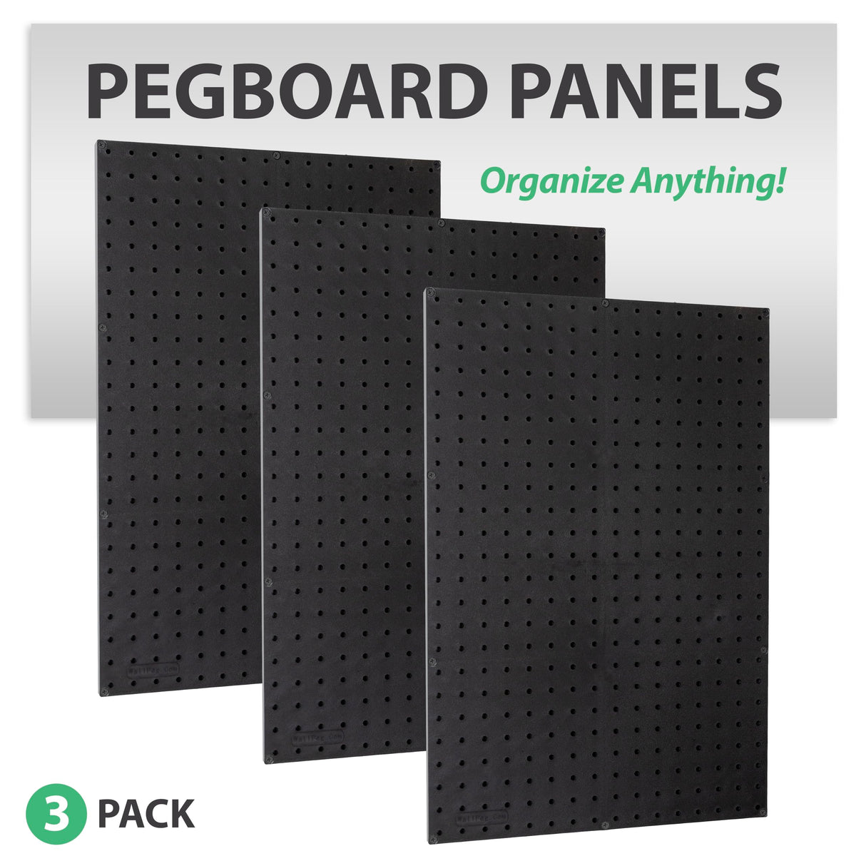 WallPeg 24" x 48" Pegboard Wall Organizer - Kit (PK-312-B) Peg Board Organizer Accessories for Garage pegboard Storage, Tool & Craft Organization with Pegboard. Hooks, and Peg Board Bins WallPeg