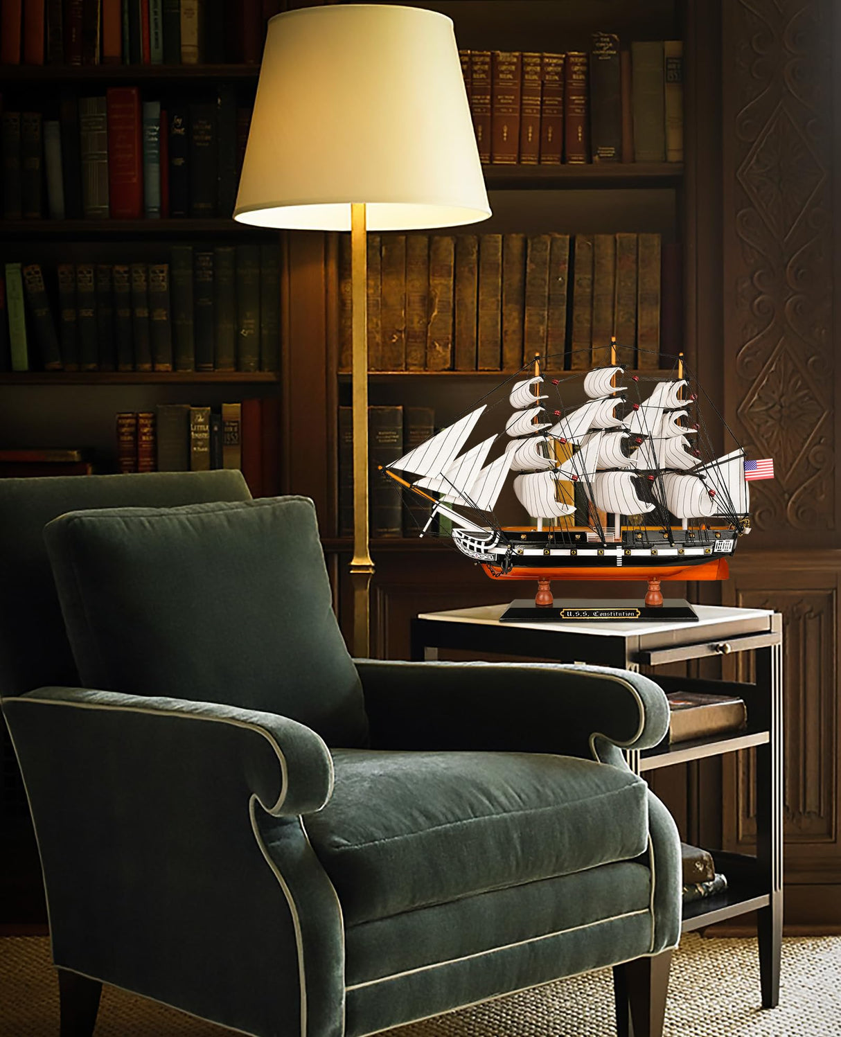 SAILINGSTORY Wooden Model Ship USS Constitution 1/225 Scale Replica Ship Model Sailboat Decor HOME DECOR SAILINGSTORY