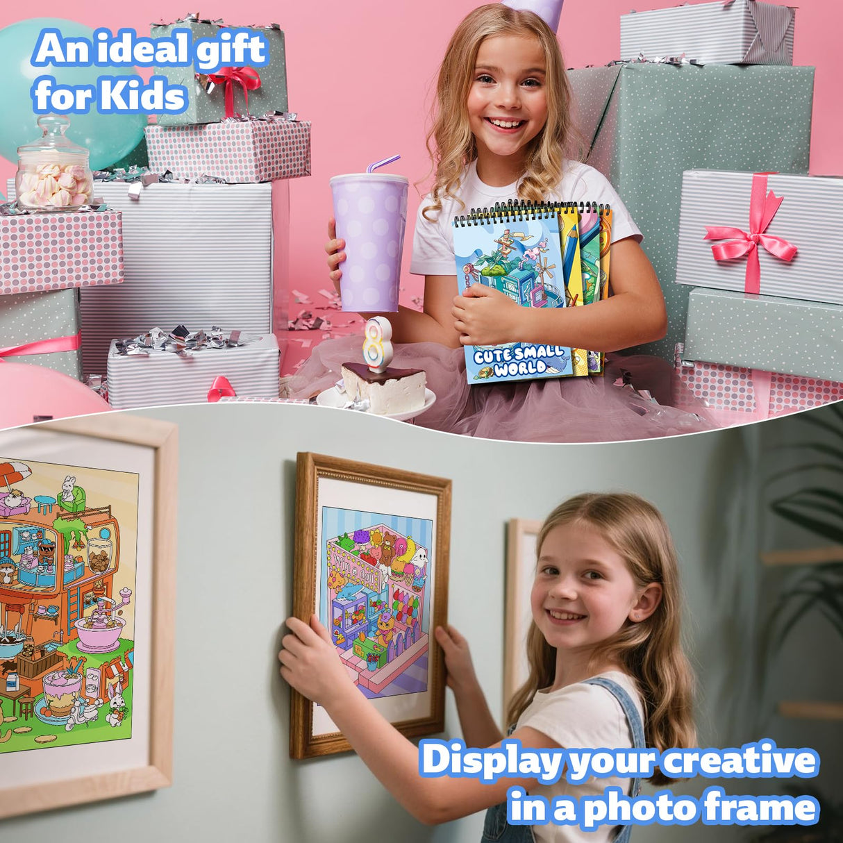 Elfew 4 Set Coloring Books for Teens & Kids 8-12, Stress Relieving & Therapeutic Coloring Book with 80 Cute Patterns, Anxiety Relief & Relaxation for Teens Adult Women