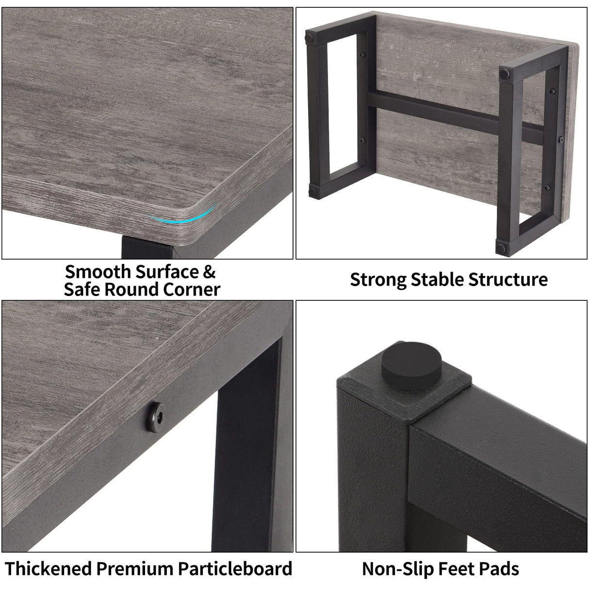 Snughome Wooden Step Stools for Adults Kids, Solid Portable Wooden Bedside Step Stool Adults Hold Up to 350 lb, One Step Foot Stool for Kitchen, Bedroom, Living Room, Bathroom - Self-Assembly(Grey) Snughome