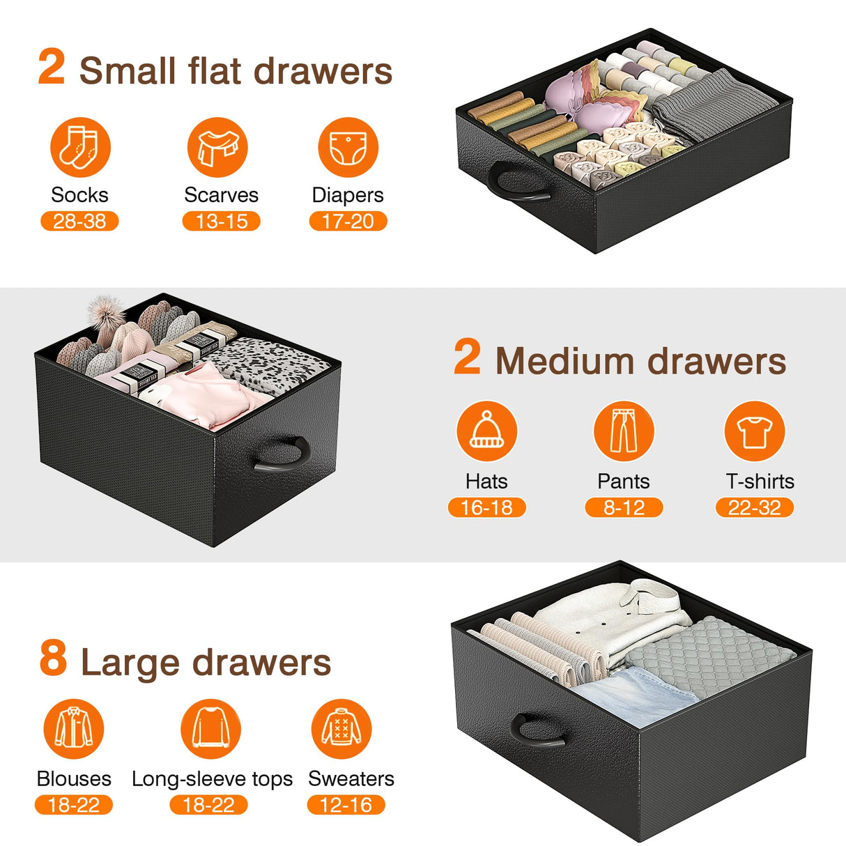 Lulive Dresser for Bedroom with 12 Drawers, Tall Dresser Chest of Drawers with Side Pockets and Hooks, Fabric Dresser Storage Tower for Closet, Hallway, Living Room (Black) Lulive