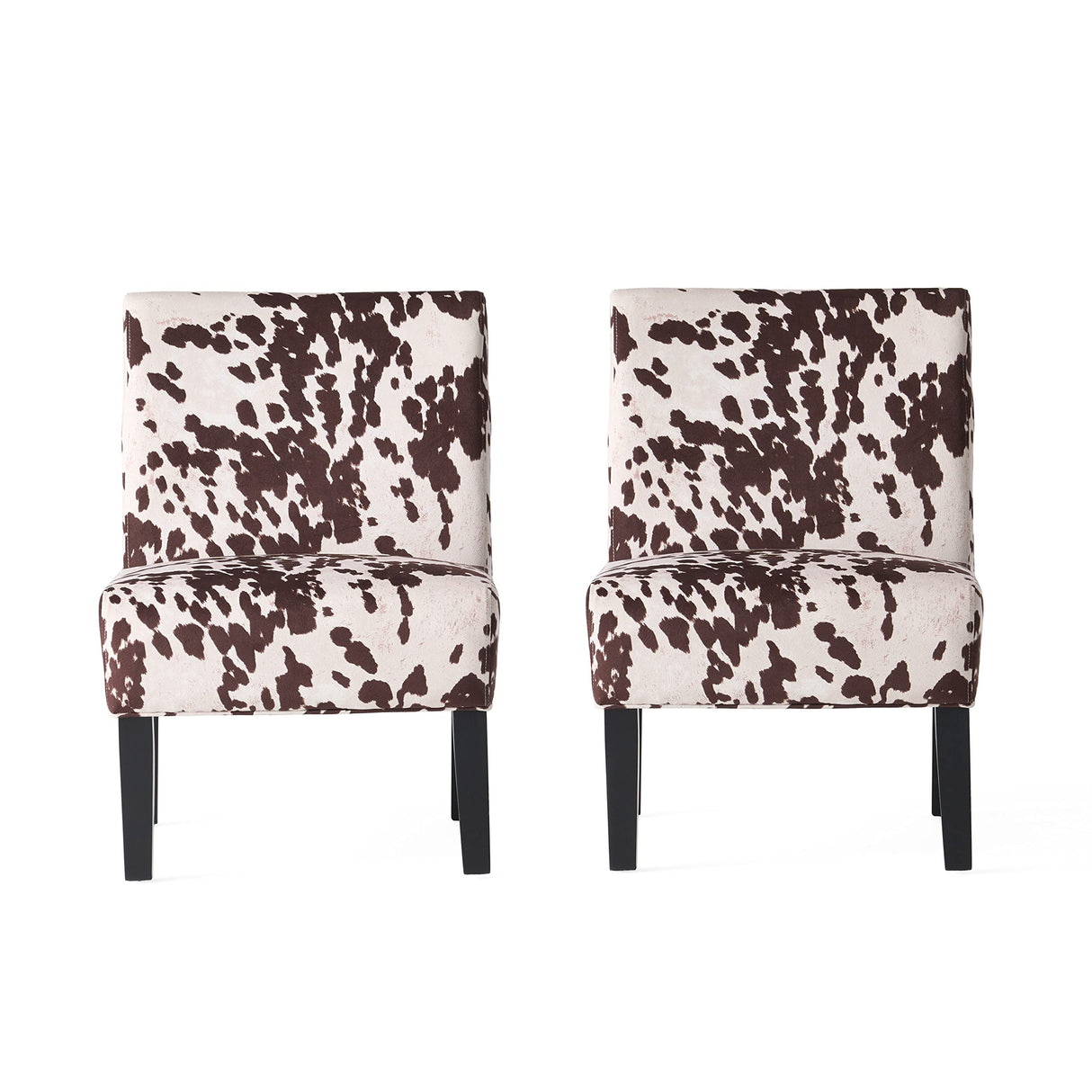 Christopher Knight Home Kassi Fabric Accent Chairs, 2-Pcs Set, Milk Cow Christopher Knight Home