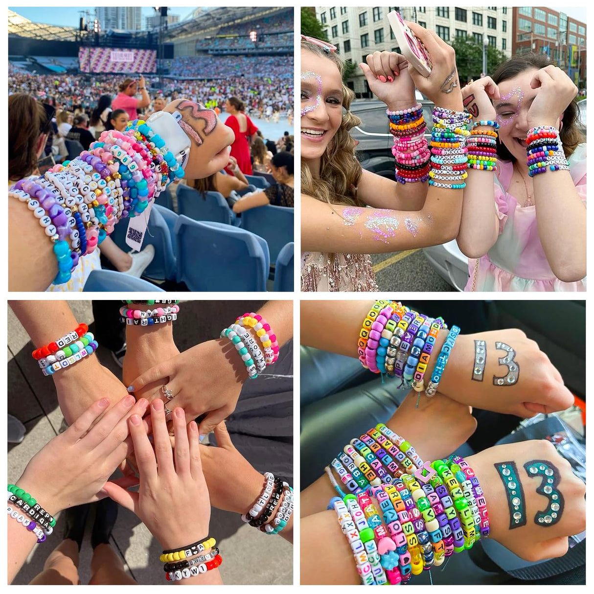 Gionlion 4200Pcs Pony Beads for Bracelet Making Kit, 48 Colors Kandi Beads Bracelet Kit, 2500pcs Rainbow Candy, 1700pcs Friendship Letter Beads with 20 Meter Elastic Strings for Jewelry Making Gionlion