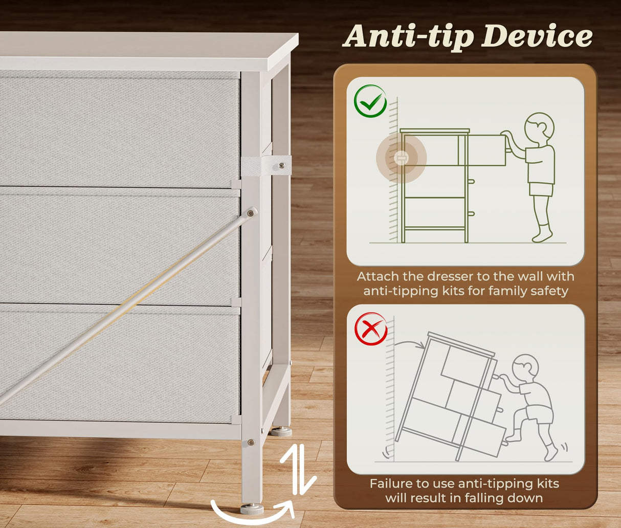 Huuger 78.7 inch Long Dresser for Bedroom, 15 Drawer Fabric Dresser for Closet, Large TV Stand for 65, 75, 85 inch TV, Wide Chest of Drawer with Storage, 78.7" W x 12.9" D x 26.7" H, White Huuger