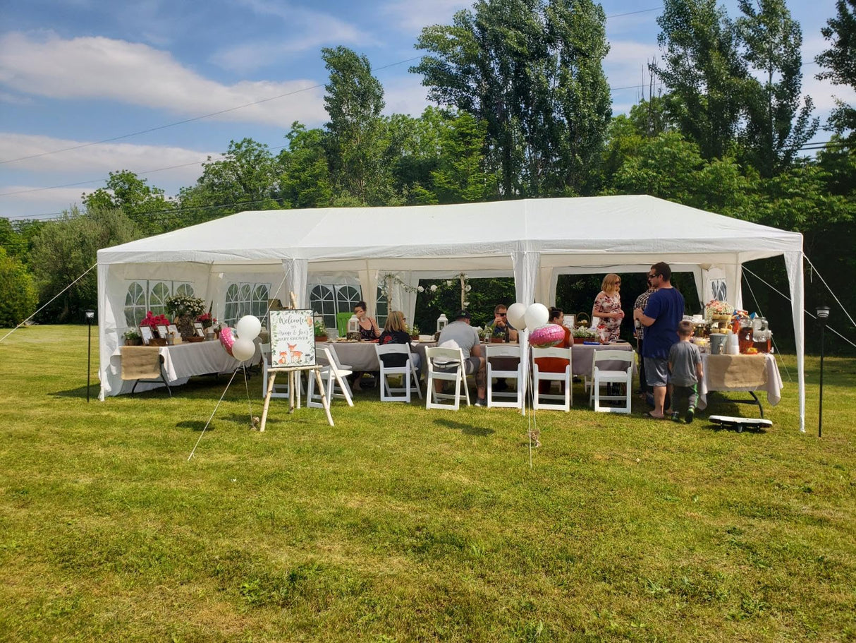 SEALAMB Party Canopy Tent 10x30FT with 8 Removable Waterproof Sidewalls, Outdoor Large Canopy Tent Paito Gazebo Party Tent Wedding Tents for Backyard SEALAMB