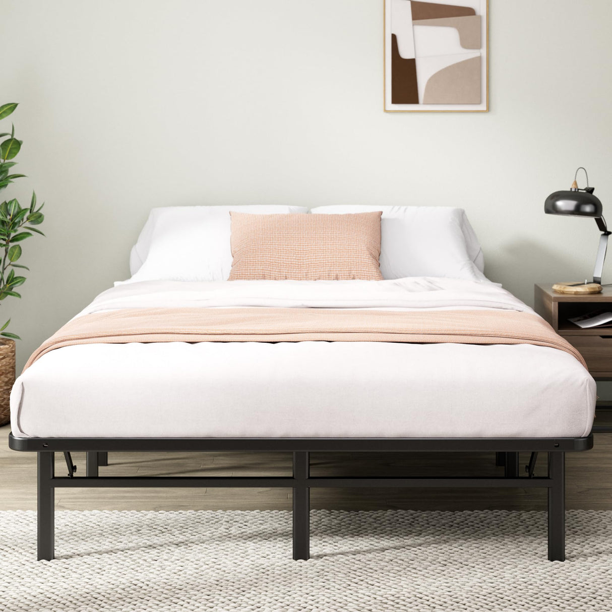 ZINUS SmartBase Super Heavy Duty Mattress Foundation with 4400lbs Weight Capacity, 14 Inch Metal Platform Bed Frame, No Box Spring Needed, Sturdy Steel Frame, Underbed Storage, Full Zinus