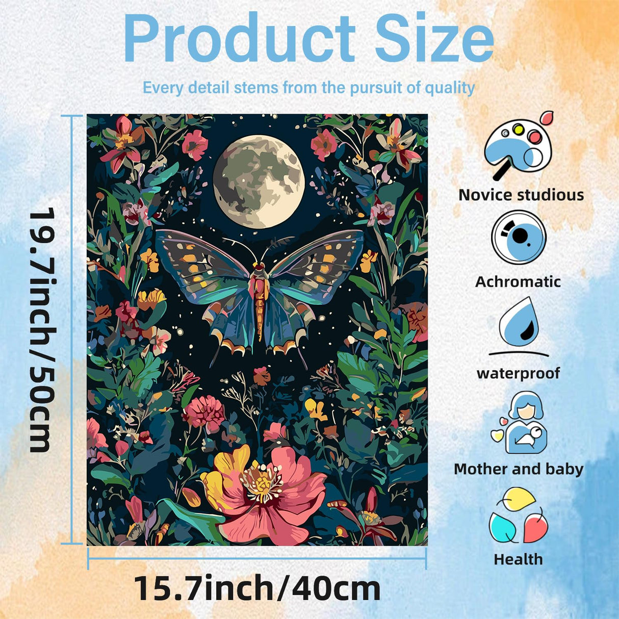 Aestalrcus Butterfly Paint by Numbers Kit for Adults, Butterfly Paint by Numbers, Adult Paint by Number Flowers Gifts and Home Decor 16 x20 Inch Aestalrcus