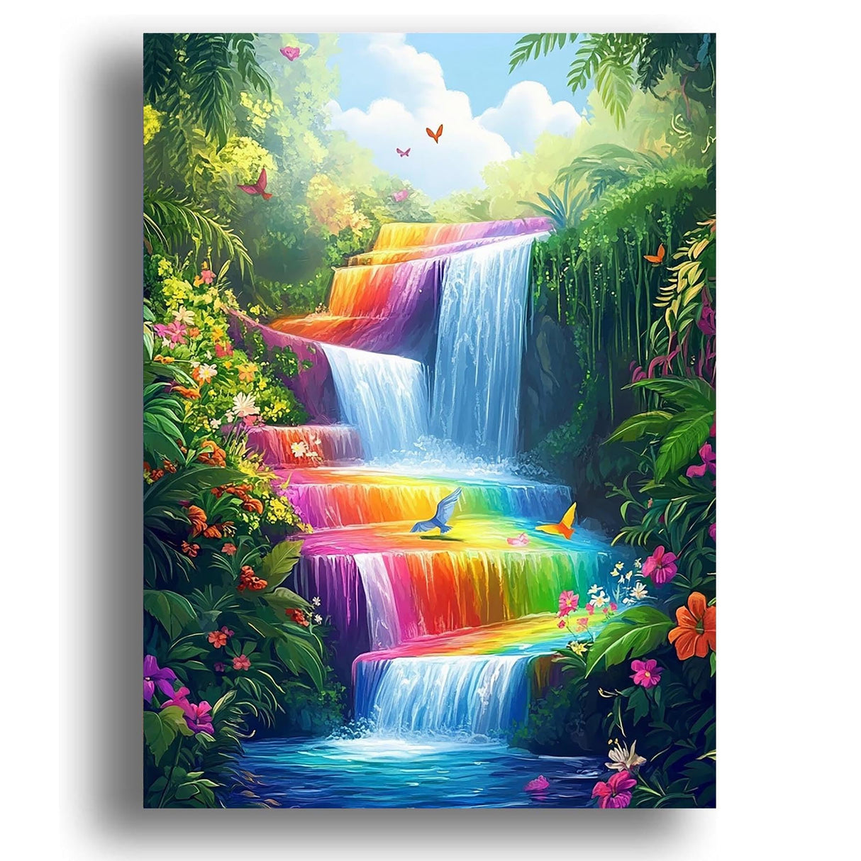 Zariocy 5D Diamond Art Kits for Adults Rainbow Falls, DIY Diamond Painting Art Landscape Round Full Drill Crystal Diamond Embroidery Paintings Arts Craft for Home Office Wall Decor 12x16 inch Zariocy