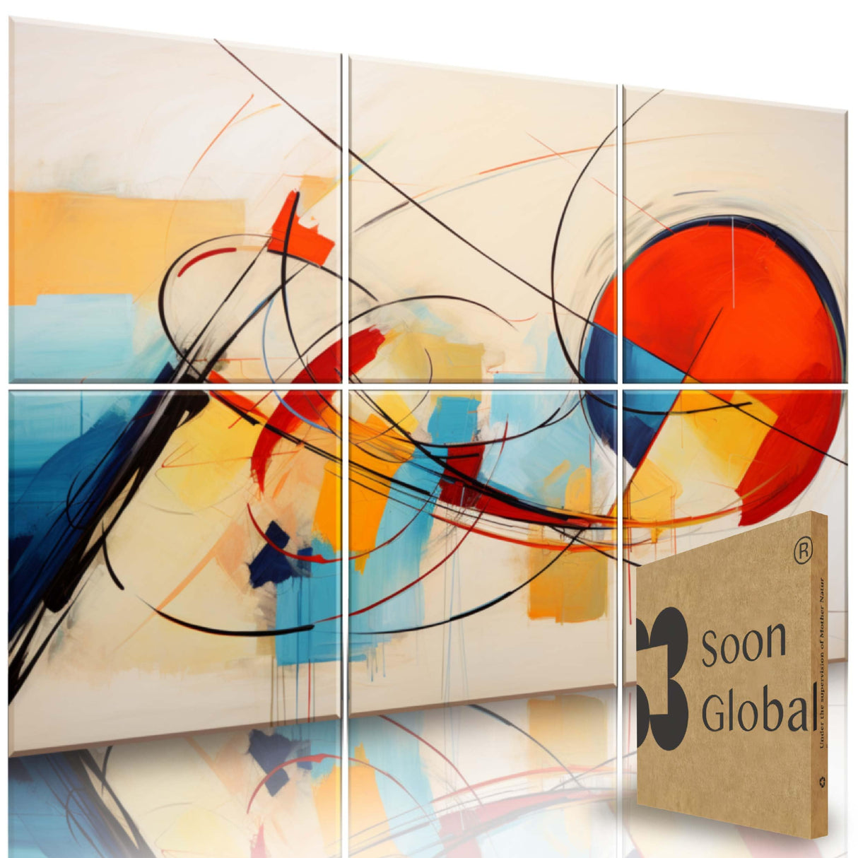 Soon Global Acoustical Wall Panels, 72 X 48 Inches Art Acoustic Panels, Decorative Acoustic Panels, Acoustic Wall Panels, Sound Absorbing Wall Art, Seraphina Echo Soon Global