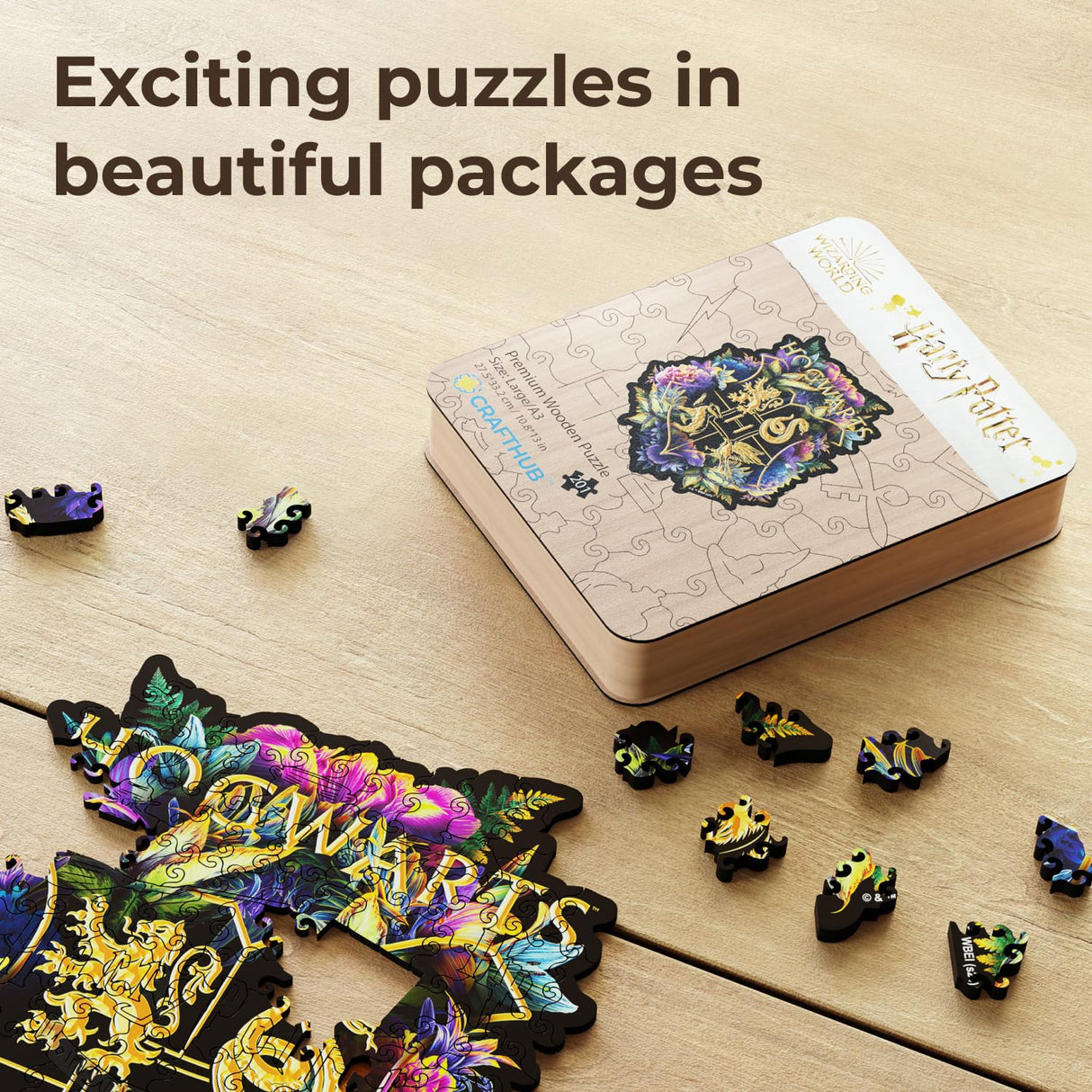 Crafthub Harry Potter Wooden Puzzles for Adults – A3 Size with 201 Pieces Wood Puzzles – Fine Oddities – Jigsaw Puzzles with Unique Shapes – 10.8" x 13" CRAFTHUB