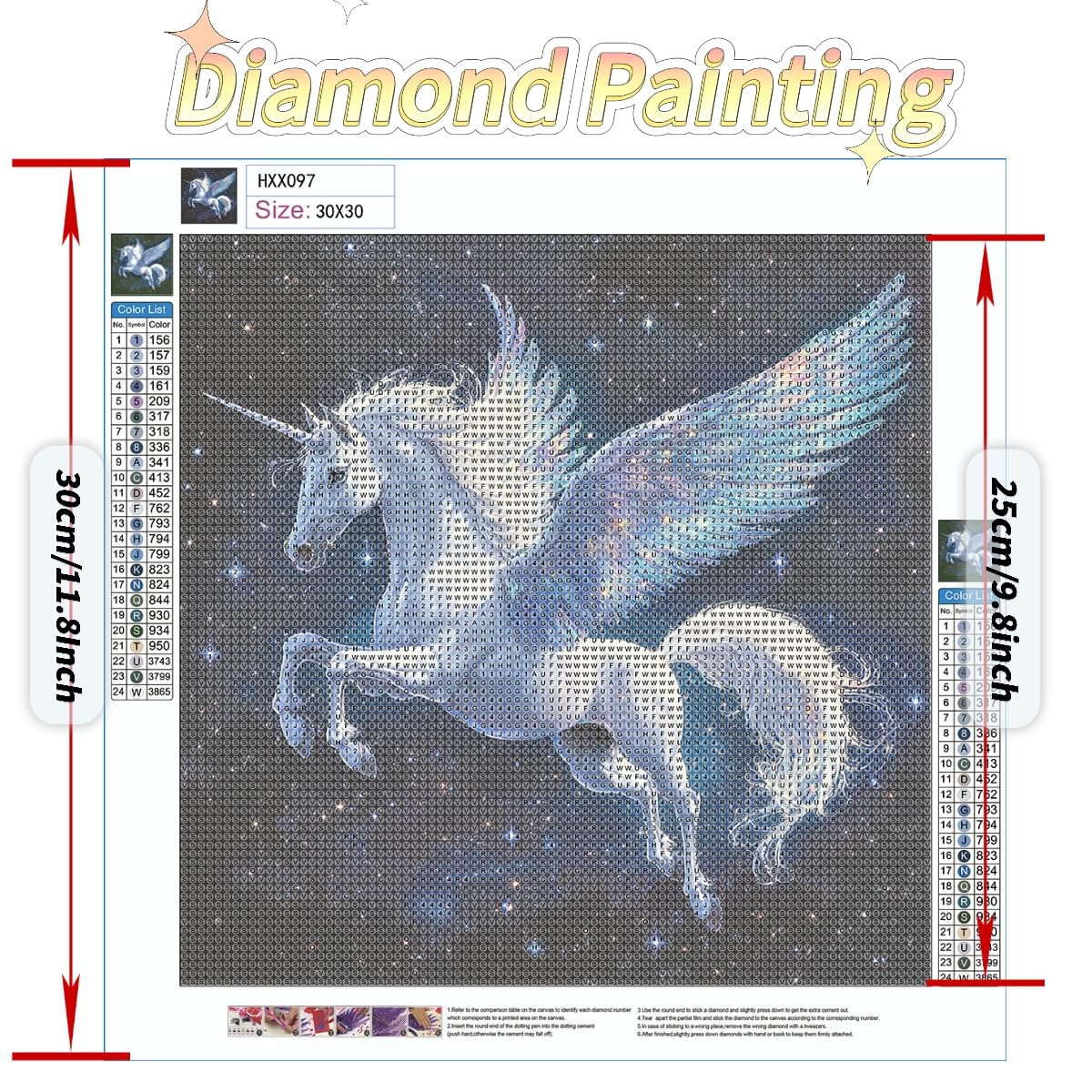 Milila Diamond Painting Kits for Adults Full Drill Round Diamond Art Kits for Beginners for Home Wall Decor 11.8x11.8inch(Unicorn) Milila