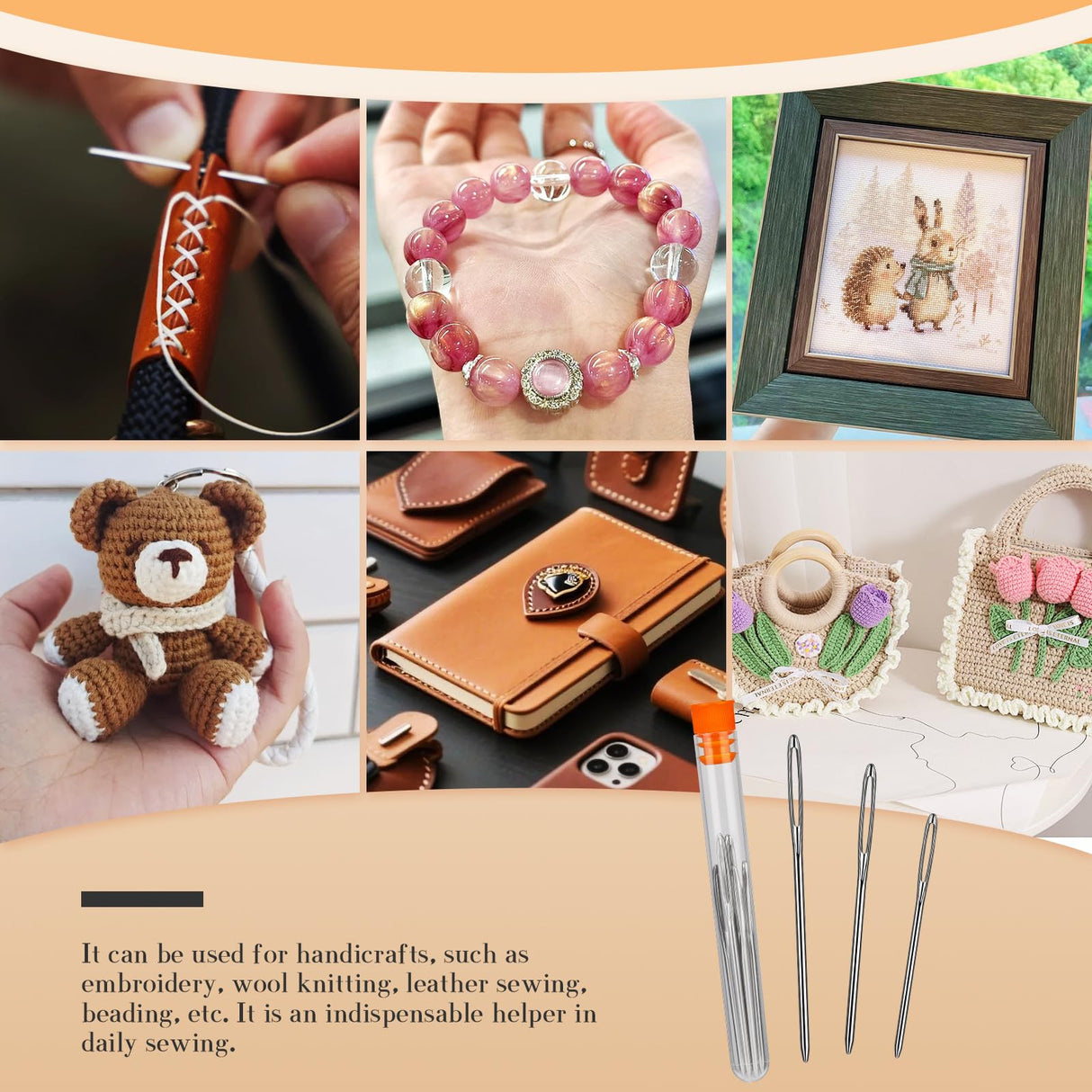 TLKKUE 12 Pcs/3 Sizes Large-Eye Blunt Needles, Stainless Steel Yarn Needle with Needle Threader, Tapestry Needle for Sewing Crochet Knitting Embroidery (Silver) TLKKUE