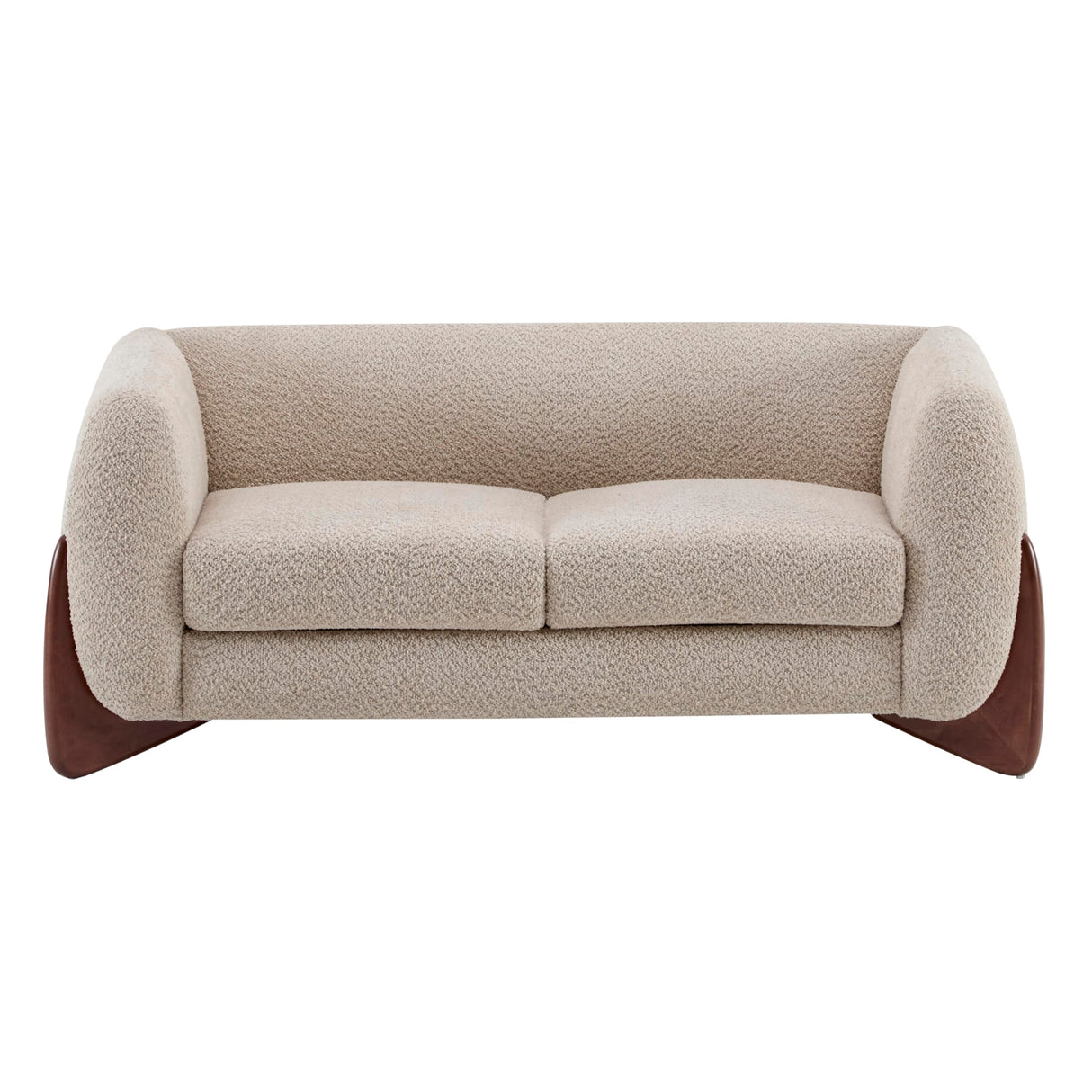 Christopher Knight Home Alma 63" Boucle Loveseat with Wood Legs, 2 Seater Sofa Couches for Living Room, Upholstered Couch Chair, Soft Seating Lounge Sofa Chair, Cozy Loveseat with Armrest, Almond Christopher Knight Home
