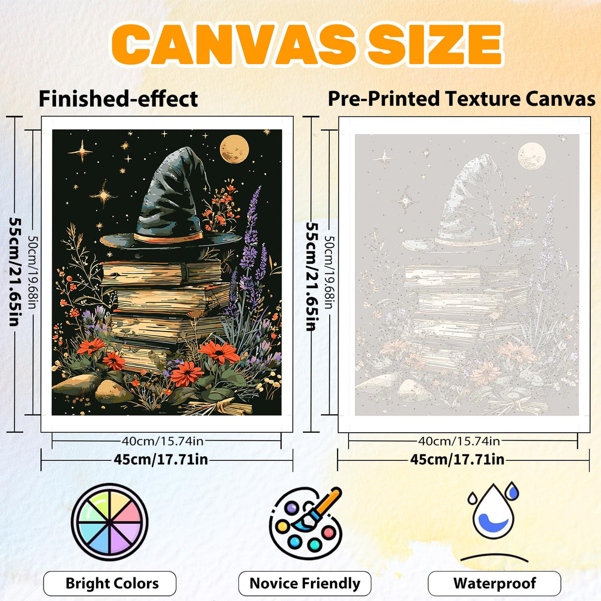 CRZMODE Halloween Paint by Numbers Kit for Adults, Book Paint by Numbers for Adults, Acrylic Painting Crafts for Home Decor Gift (16x20inch) CRZMODE