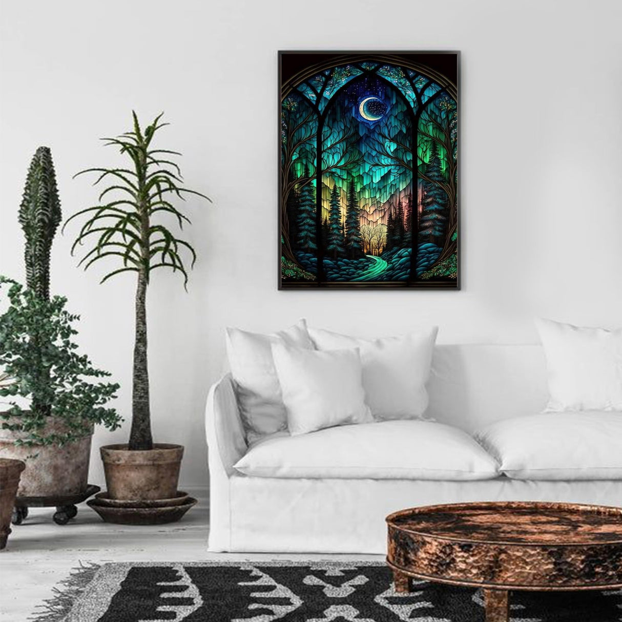bleihum Starry Night Diamond Painting Kits- Tree Diamond Art for Adults,Gem Painting Crafts for Adults Home Wall Decor,DIY 5D Gem Art Moon Perfect for Relaxation(12x16 Inch) bleihum
