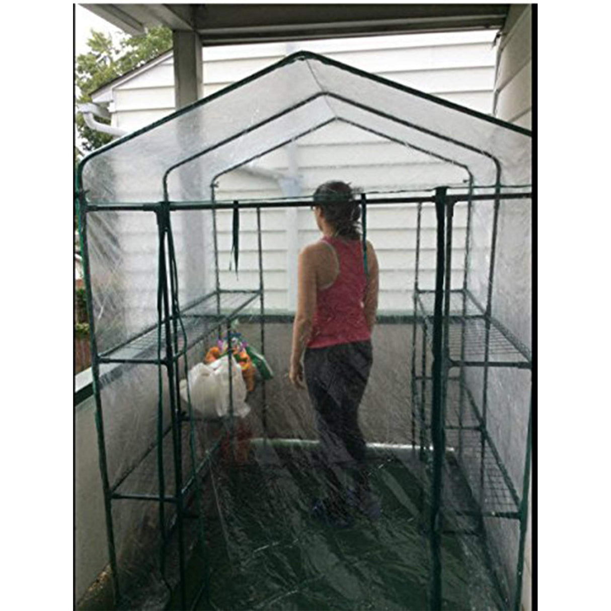 Greenhouse - Walk in Greenhouse with 8 Sturdy Shelves and PVC Cover for Indoor or Outdoor Use - 56 x 56 x 76-Inch Green House by Home-Complete Home-Complete