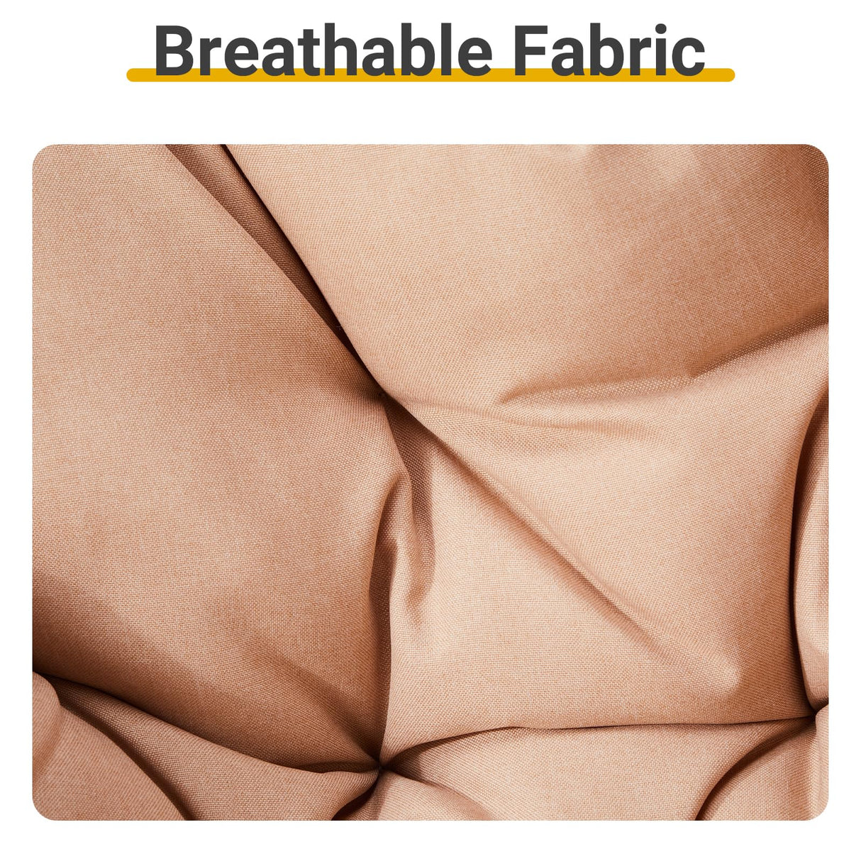 Beaunicorn 38" Papasan Chair, 360° Rotatable Ergonomic Chair for Living Room, Bedroom, Reading Room, PE Rattan Wicker Chair Coated Steel Frame Swivel Circle Sofa, Beige Beaunicorn