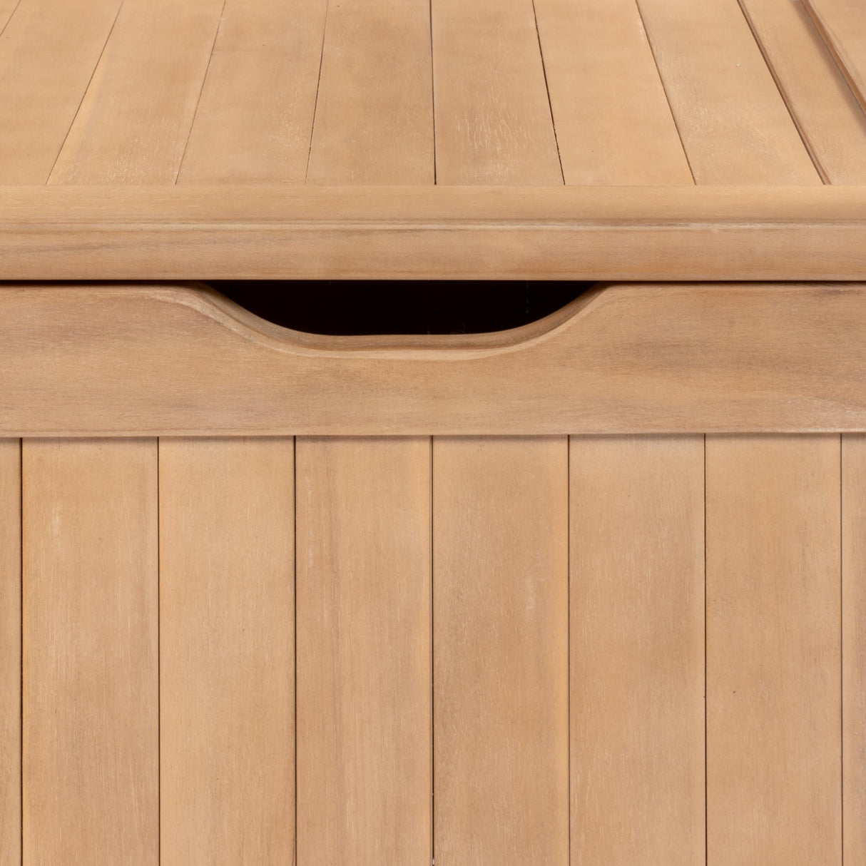 happimess STB1000A Sophie 48" Traditional Farmhouse Lift-Top Acacia Wood Storage & Entry Bench, Light Teak Matte Finish, with Seating & Armrest for Patio, Garden, Porch, Backyard, Poolside happimess