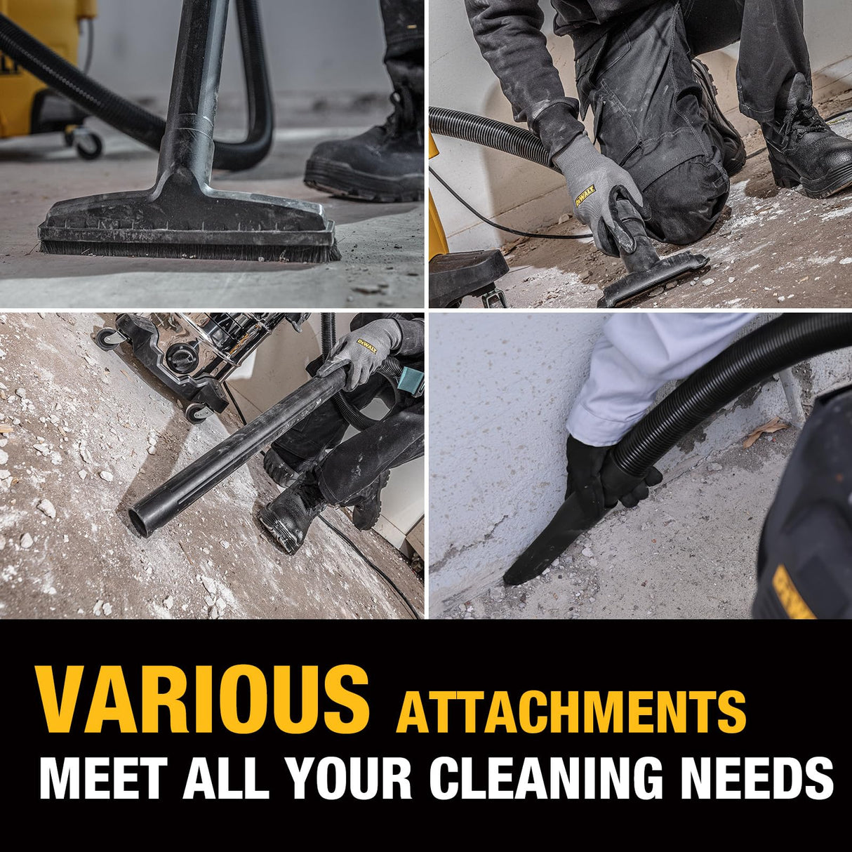 DEWALT 5 Gallon STEALTHSONIC Shop Vacuum Wet and Dry, Powerful Suction & Portable Shop Vac with Attachments, Ultra Quiet Wet Dry Vacuum for Home, Garage, Car, Workshop, Jobsite, DXV05S-QT, 4 Peak HP DEWALT