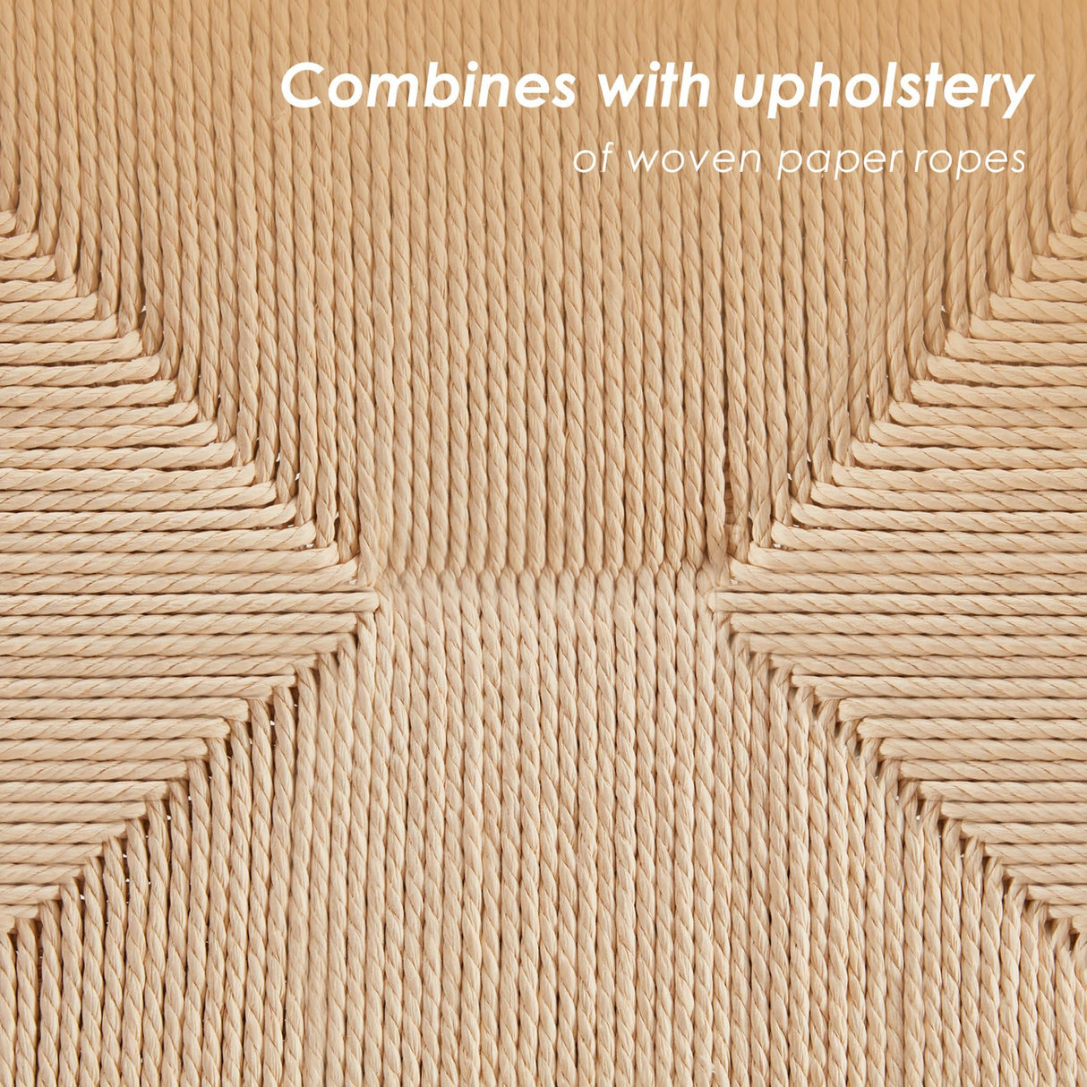 Soohow Dining Chairs Set of 2, Mid Century Modern Kitchen & Dining Room Chairs for Dining Room, Woven Rope Dining Table Chairs with Solid Wood Legs, Soohow