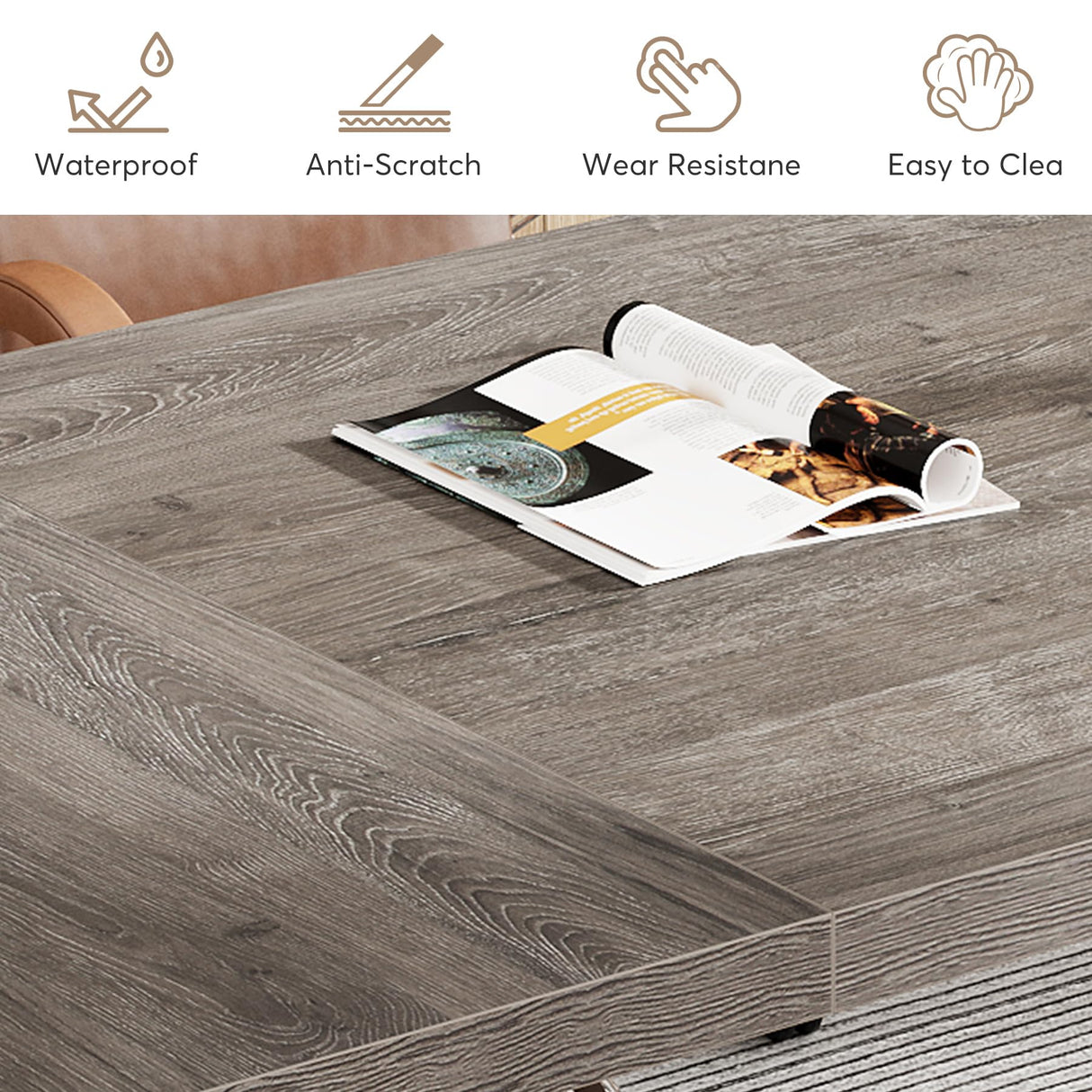 Tribesigns 6FT Conference Table, 70.9" L x 31.5" W Meeting Table for 6, Rectangular Seminar Table Boardroom Table for Office Meeting Conference Room Tribesigns