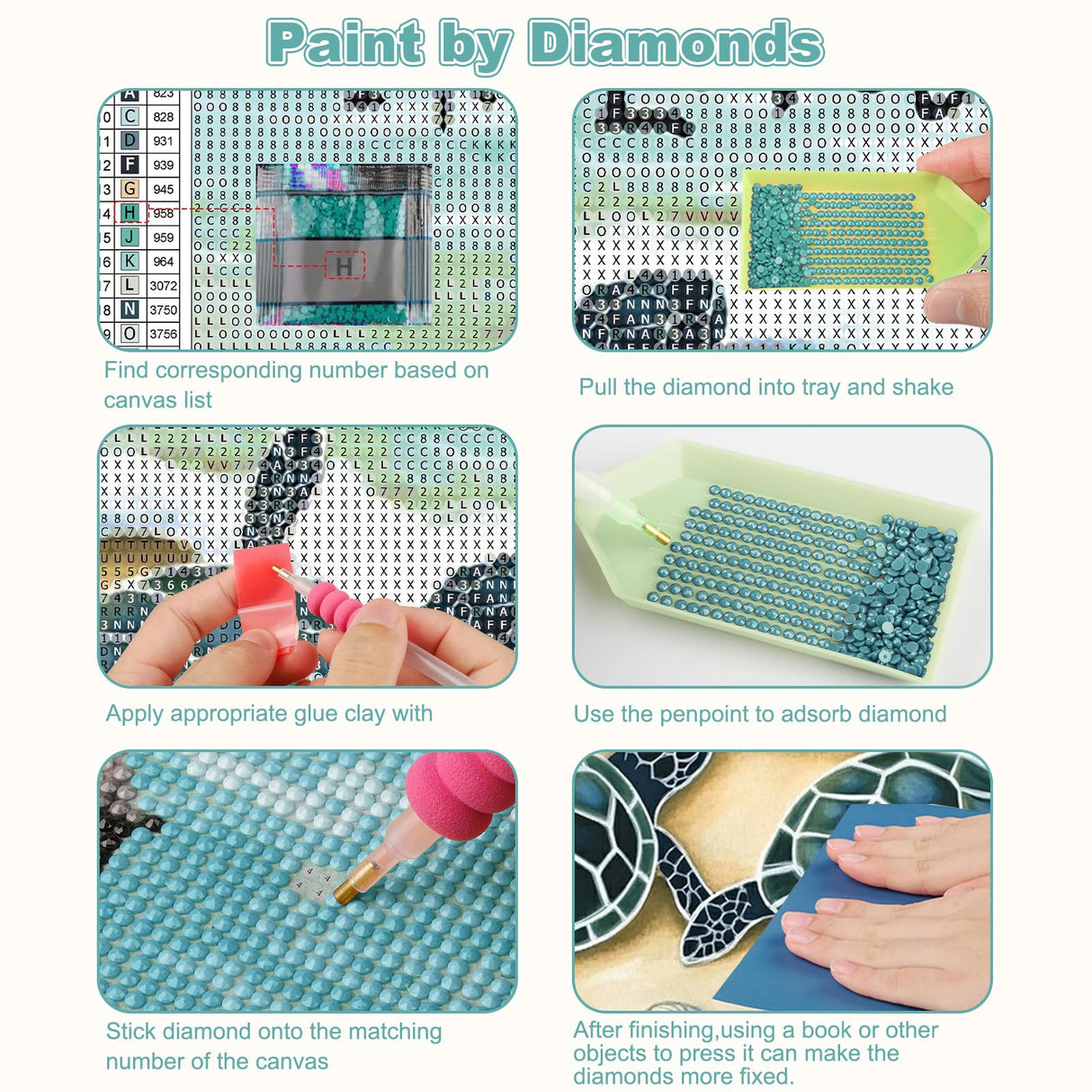 CEOVR Diamond Painting Kits, Sea Turtle Diamond Art Dots for Adults Beginners, 5D Full Drill DIY Crystal Gem Art, Adult Crafts Kits Arts and Crafts, Wall Decor for Home Office 12x16inch CEOVR