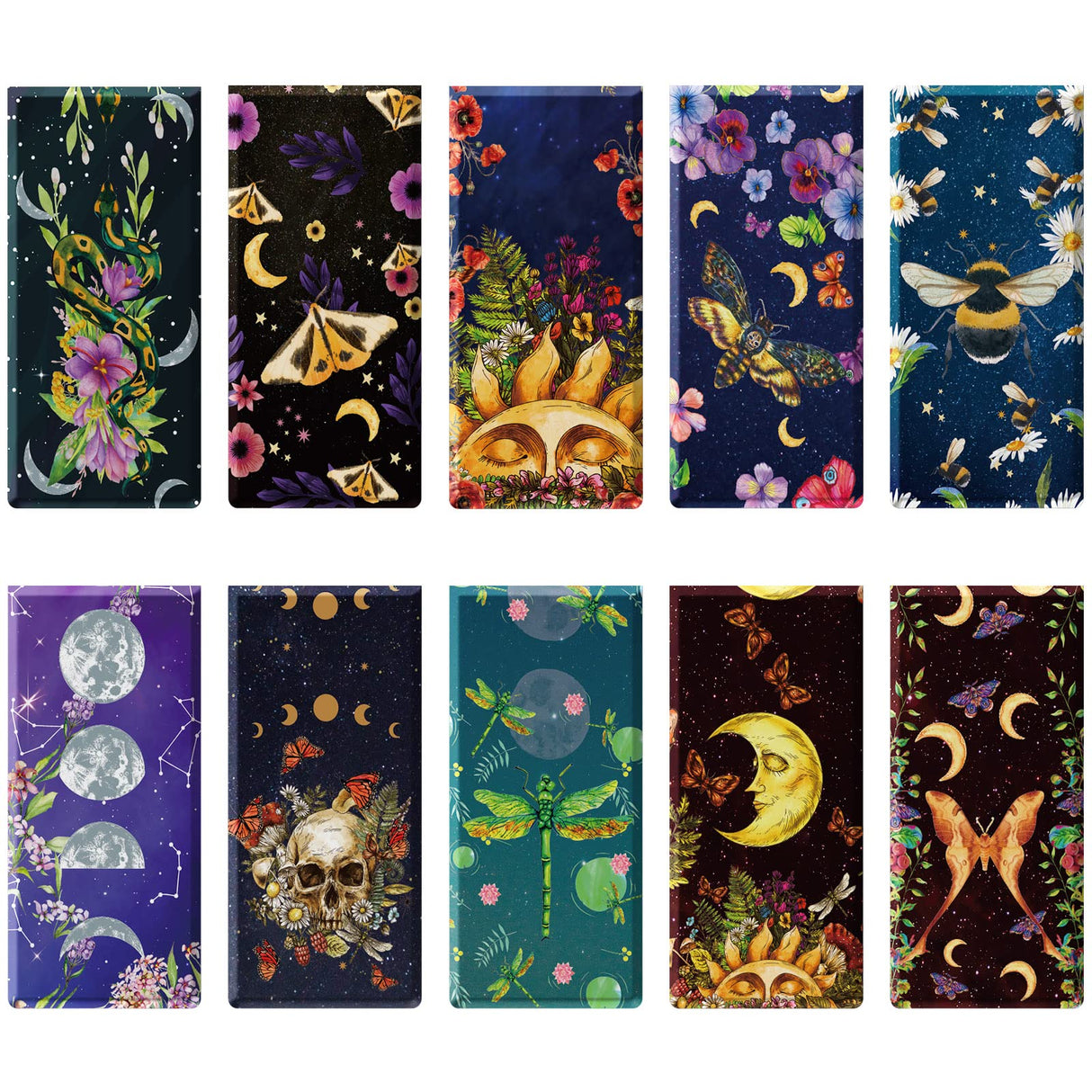 30 Pieces Magnetic Bookmarks Tarot Magnet Page Markers Multi Insect Magnet Bookmark Clips Magnetic Page Clips Assorted Book Marks Set for School Students Teachers Reading Supplies (3.94 x 1.18 Inches) Nezyo