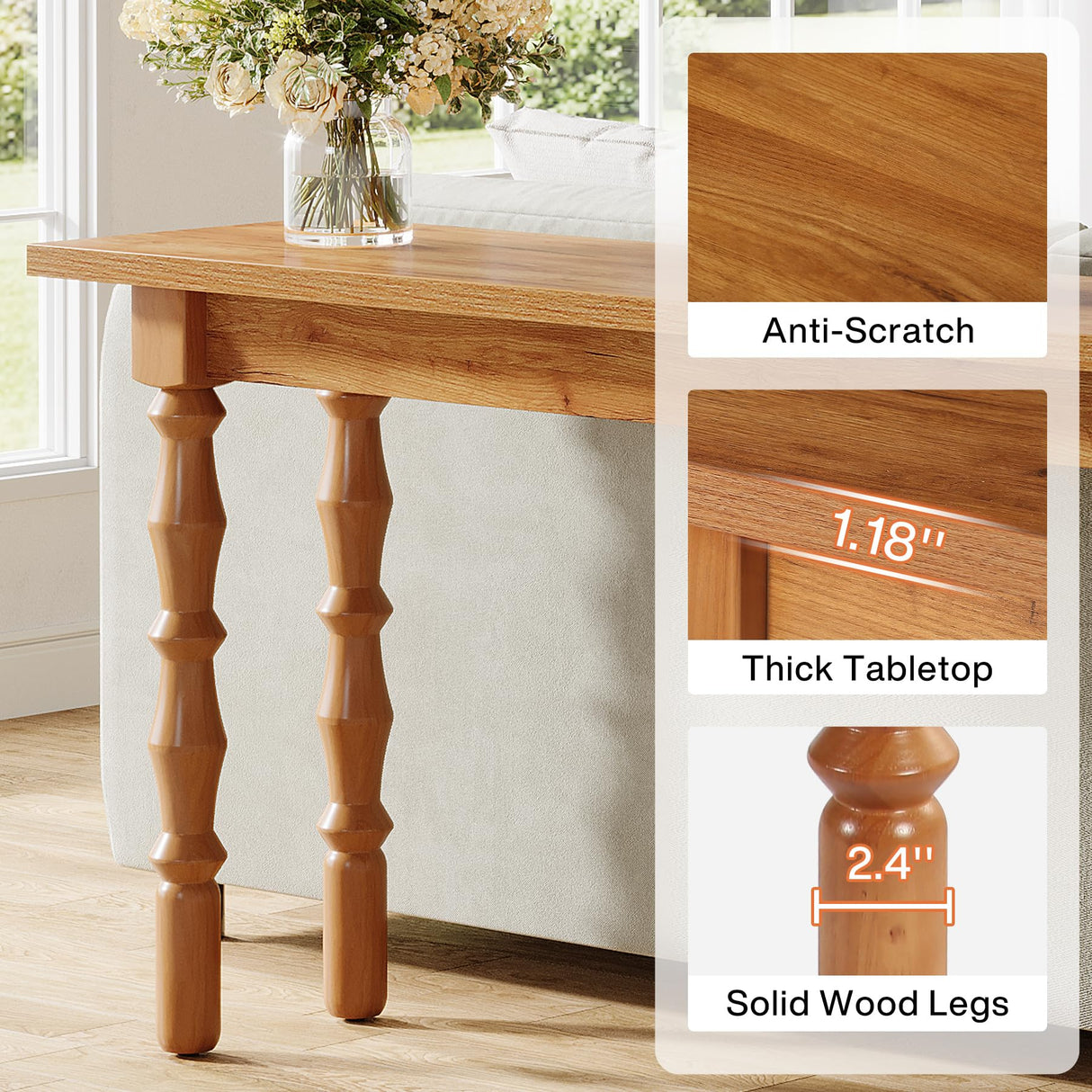 Tribesigns 70.9-Inch Extra Long Console Table for Entryway, Narrow Sofa Table Behind Couch with Solid Wood Legs, Entry Accent Table for Living Room, Foyer, Hallway, Entrance Tribesigns