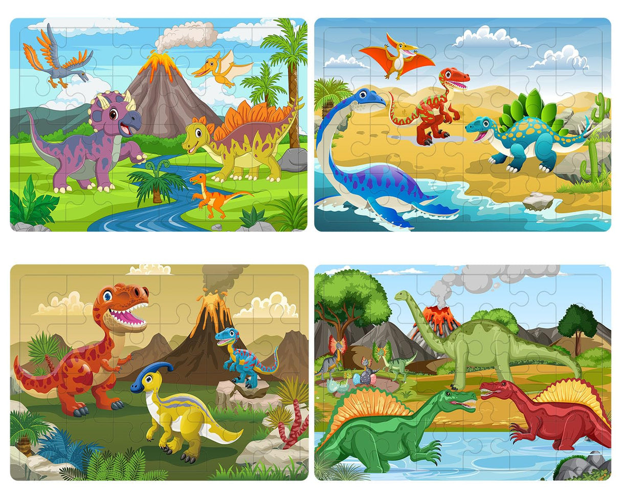Puzzles for Kids Ages 3-5 4-6, 24 Pieces Dinosaur Wooden Jigsaw Puzzles for Toddlers Ages 3 4 5 6 Year Olds Educational Learning Toys Children Puzzles for Kids Boys and Girls OSBOO