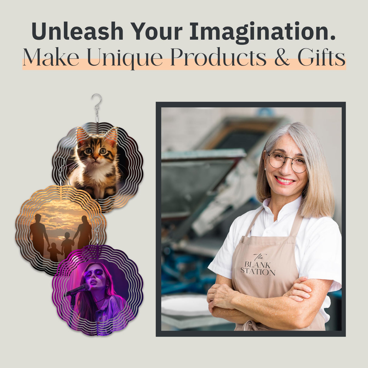 The Blank Station - 10 inch Sublimation Wind Spinner Blanks w/Customizable Felt Envelopes - Aluminum Metal Wind Spinner Outdoor Art - 3D Kinetic Sculpture Wind Spinners for Sublimation - 5 Pack The Blank Station