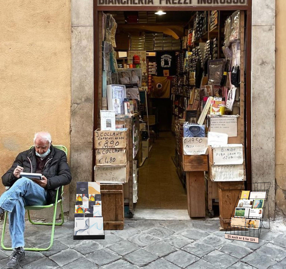 ybaymy 6-Tier 18" Wide Metal Wire Magazine Rack,Table Top Book Display Stand with Sign Channel,Collapsible Commercial Display Holder for Comic,Greeting Card,Literature,Trade Show,Art Print ybaymy