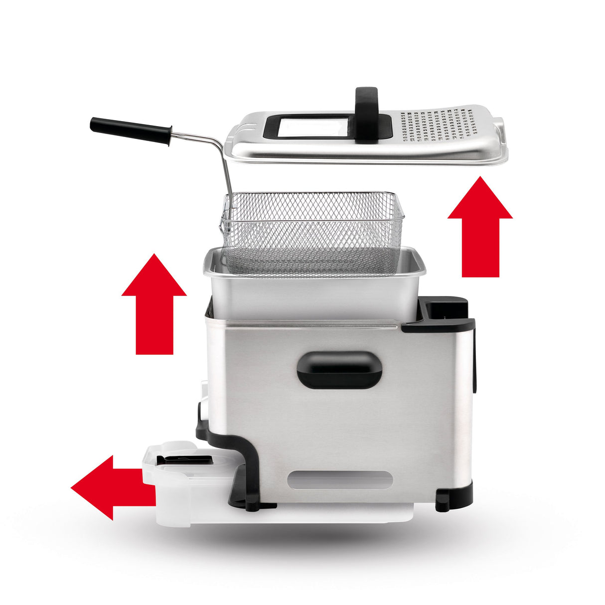 Deep Fryer with Automatic Oil Filter (FR800051) - Stainless Steel, 3.5 L T-Fal