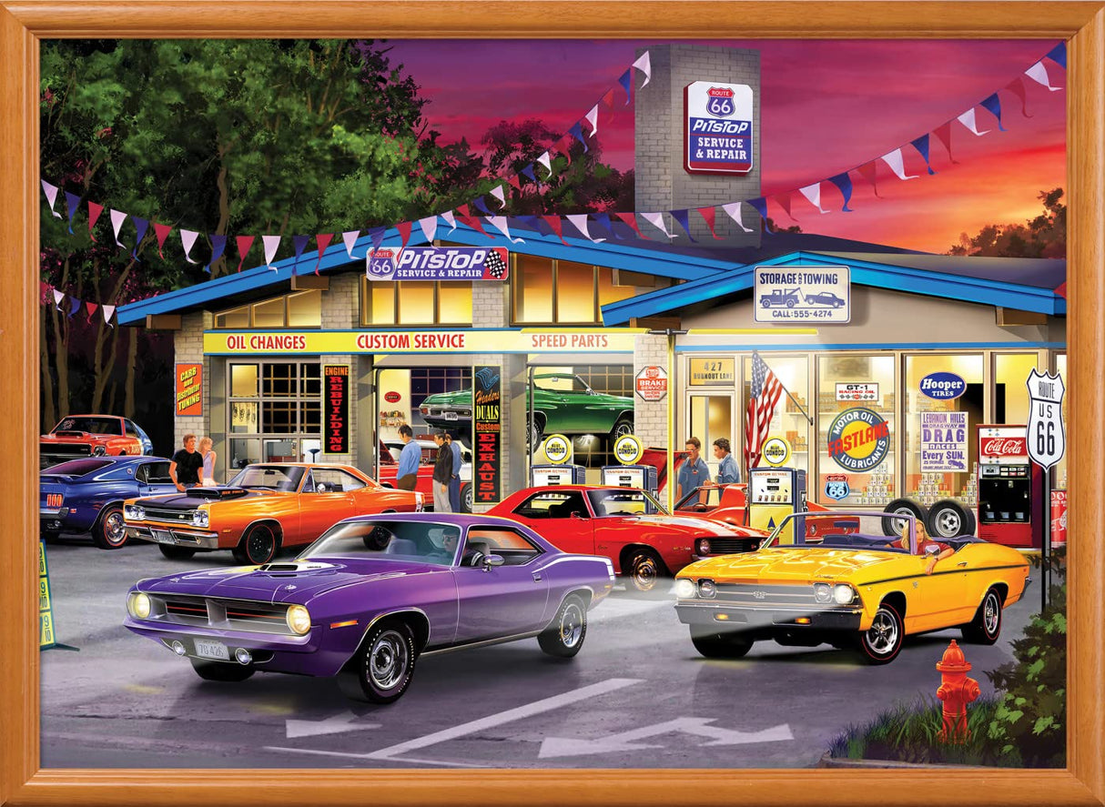 MasterPieces - 1000 Piece Jigsaw Puzzle, Route 66 Pitstop, Fun for Adults, Family, Kids, 19.25" x 26.75" Masterpieces