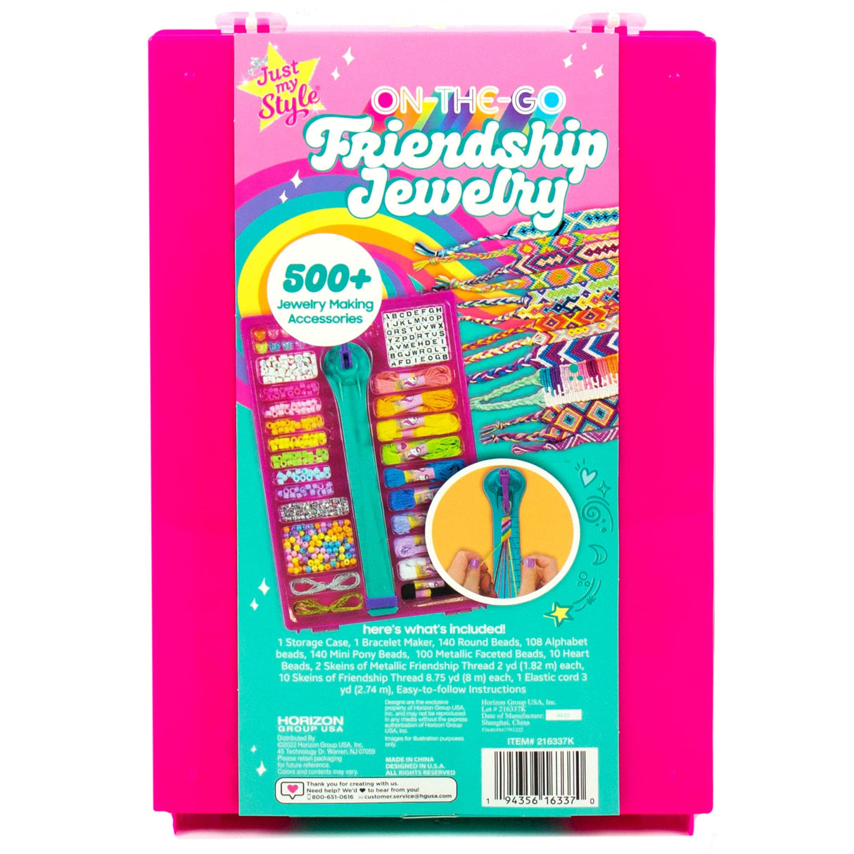 Just My Style On-The-Go Jewelry Studio – Bracelet-Making Travel Kit – DIY Bead & Braid Set for Kids Ages 6+ Just My Style