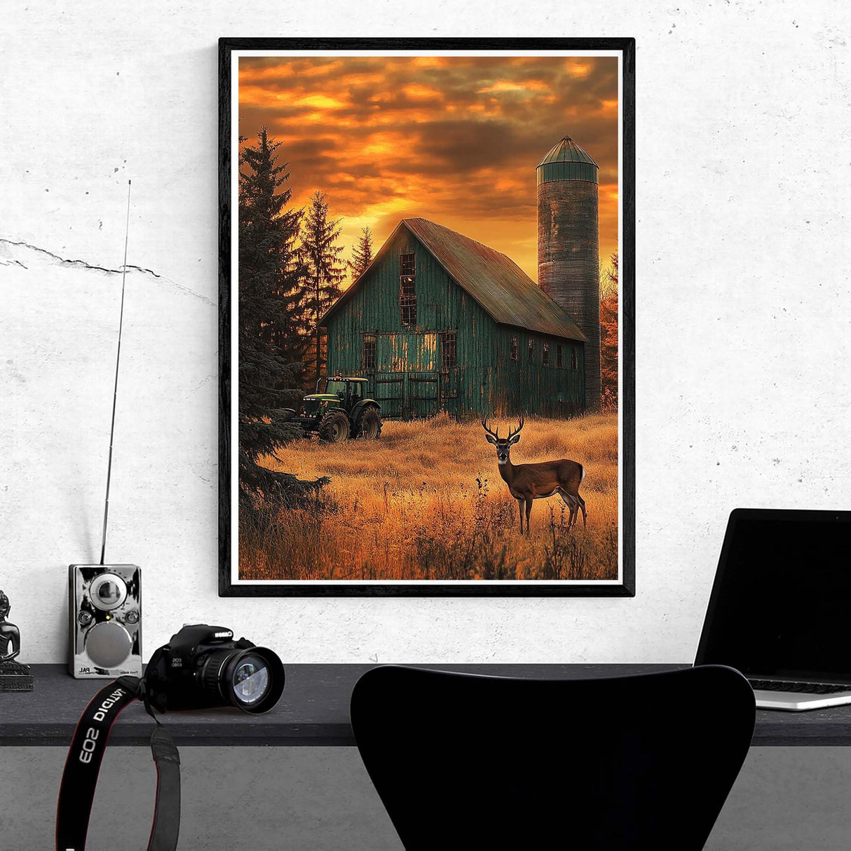 Kaliosy 5D Diamond Art Kits for Adults Sunset Landscape by Number Kits, Diamond Painting Art Moose DIY Full Drill Crystal Craft Cross Stitch Embroidery Decoration (12x16 inch) 30x40 cm Kaliosy