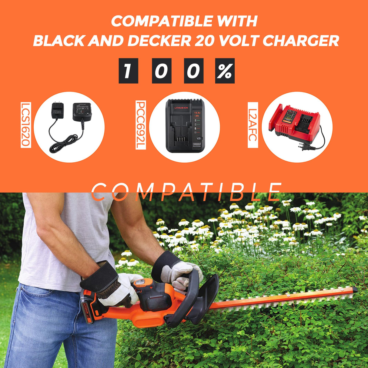 Masione 2X 6.0Ah 20V Repalcement for Black and Decker 20V Lithium Battery LB2X4020 LB2X4020-OPE Compatible with Black and Decker 20V Battery Cordless Tools and Outdoor Equipment Masione