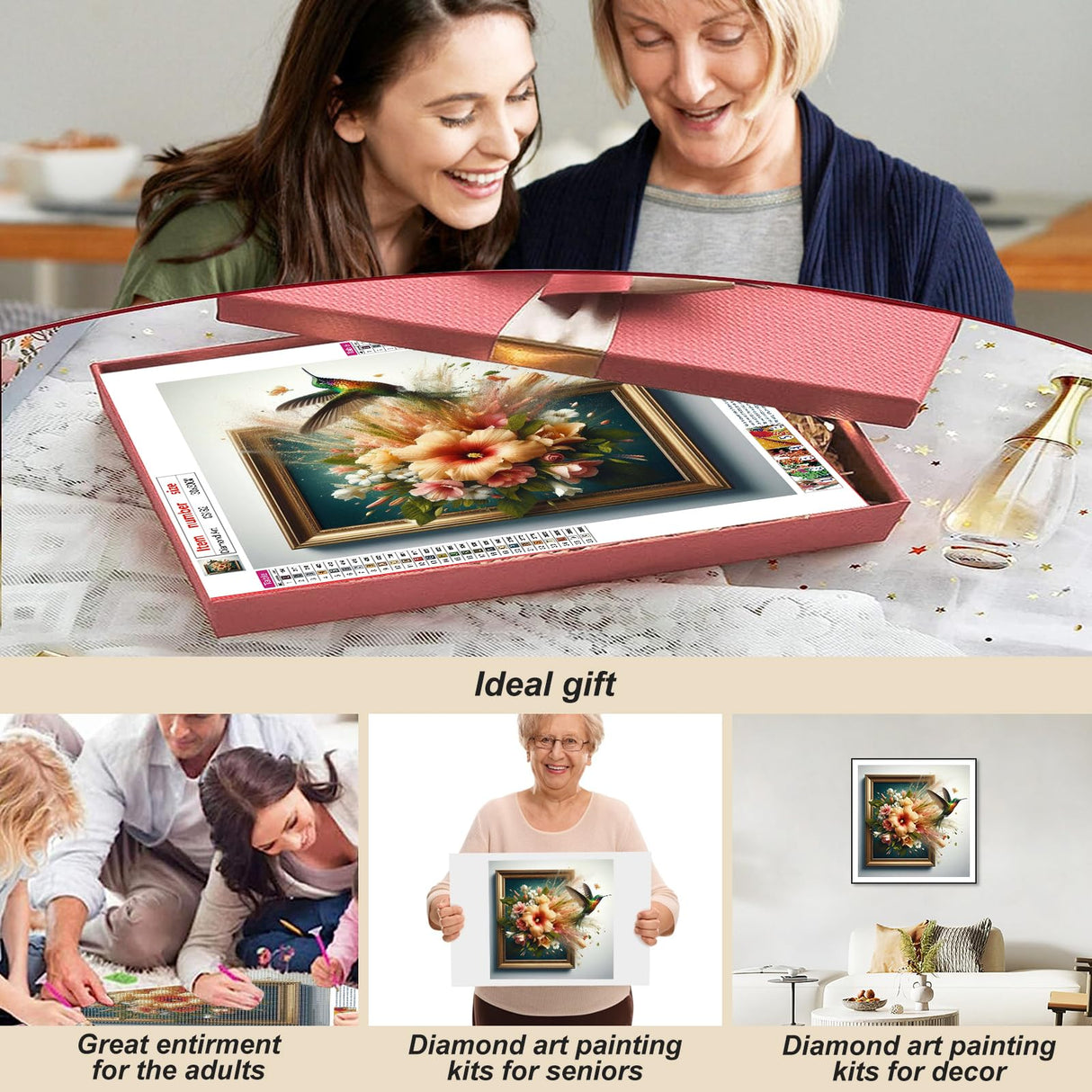 Acudotr Bird Diamond Painting Kits for Adults, 5D DIY Diamond Art Kits for Beginners, Full Drill Diamond Painting Kits for Home Wall Decor, 12x12 Inch Acudotr