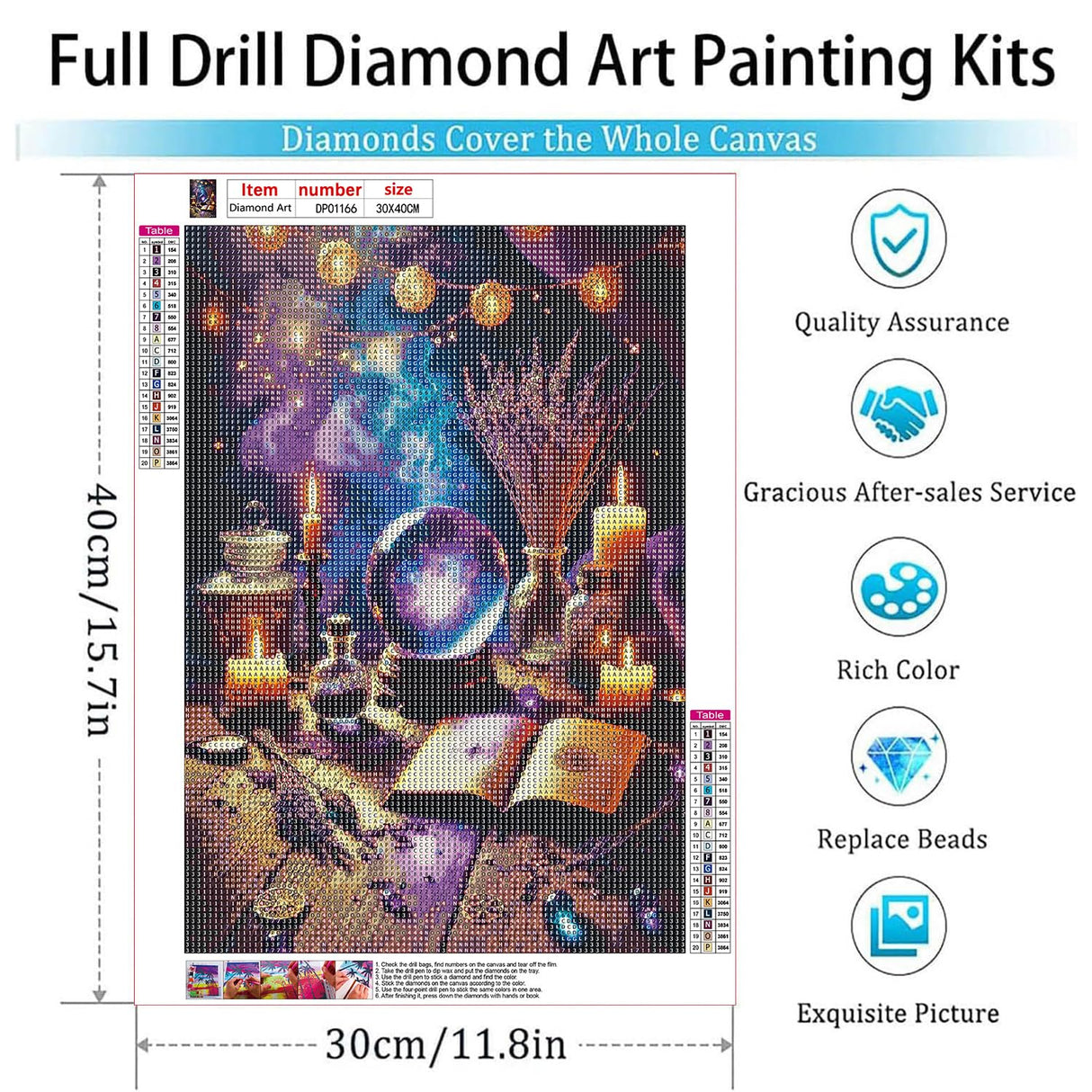 Diamond Painting Kits for Adults,5D Magic Book Diamond Divination Beginner Diamond Painting Kit, DIY Diamond Painting Gem Art Kits for Gift Home Wall Decor 12x16inch GOUOYANA