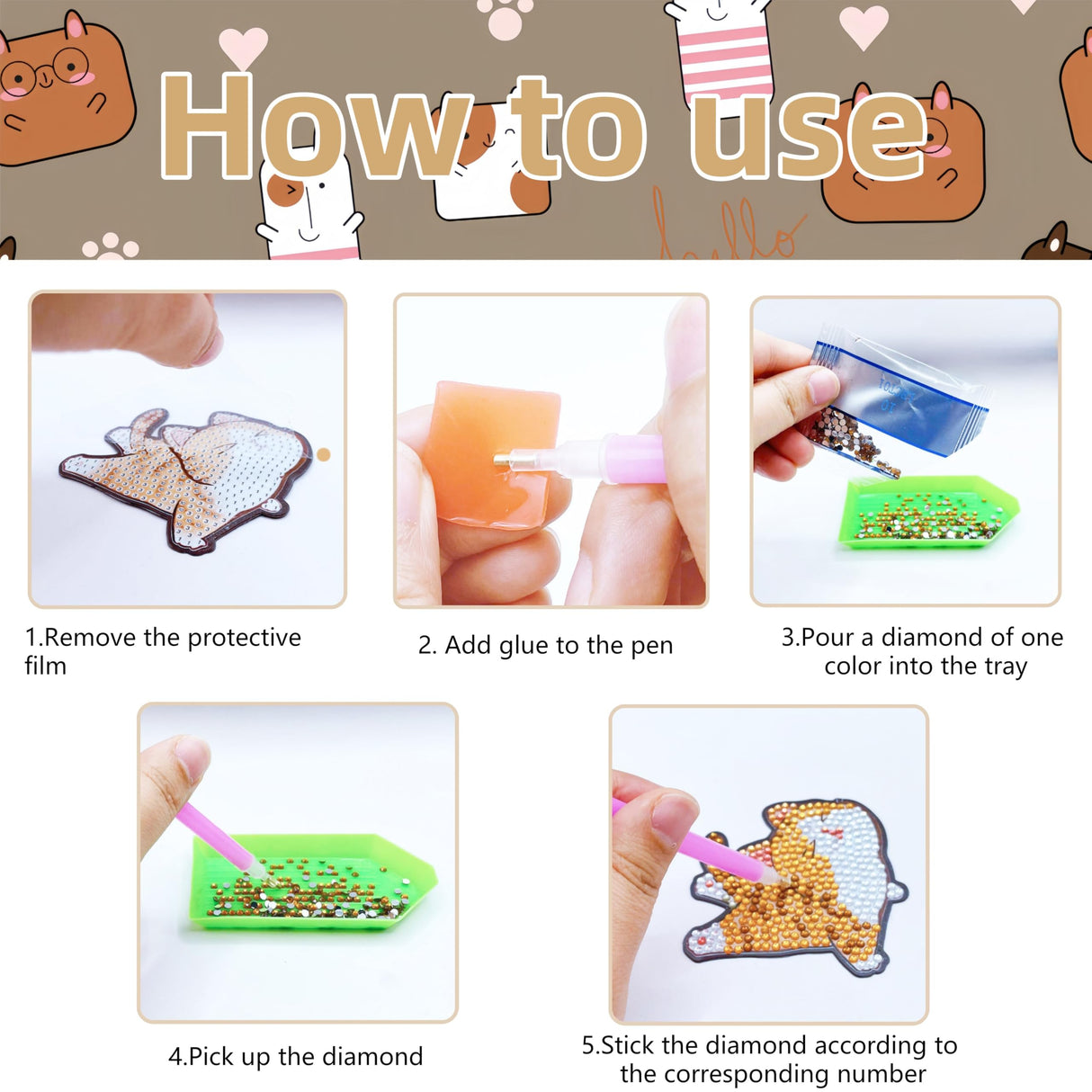 16 Pcs Cat Diamond Painting Magnets Kits Diamond Art Fridge Magnet Refrigerator Sticker Diamond Painting kit for Beginners Adults DIY Art Craft Gifts Home Decors (cat) Bulerrylulu